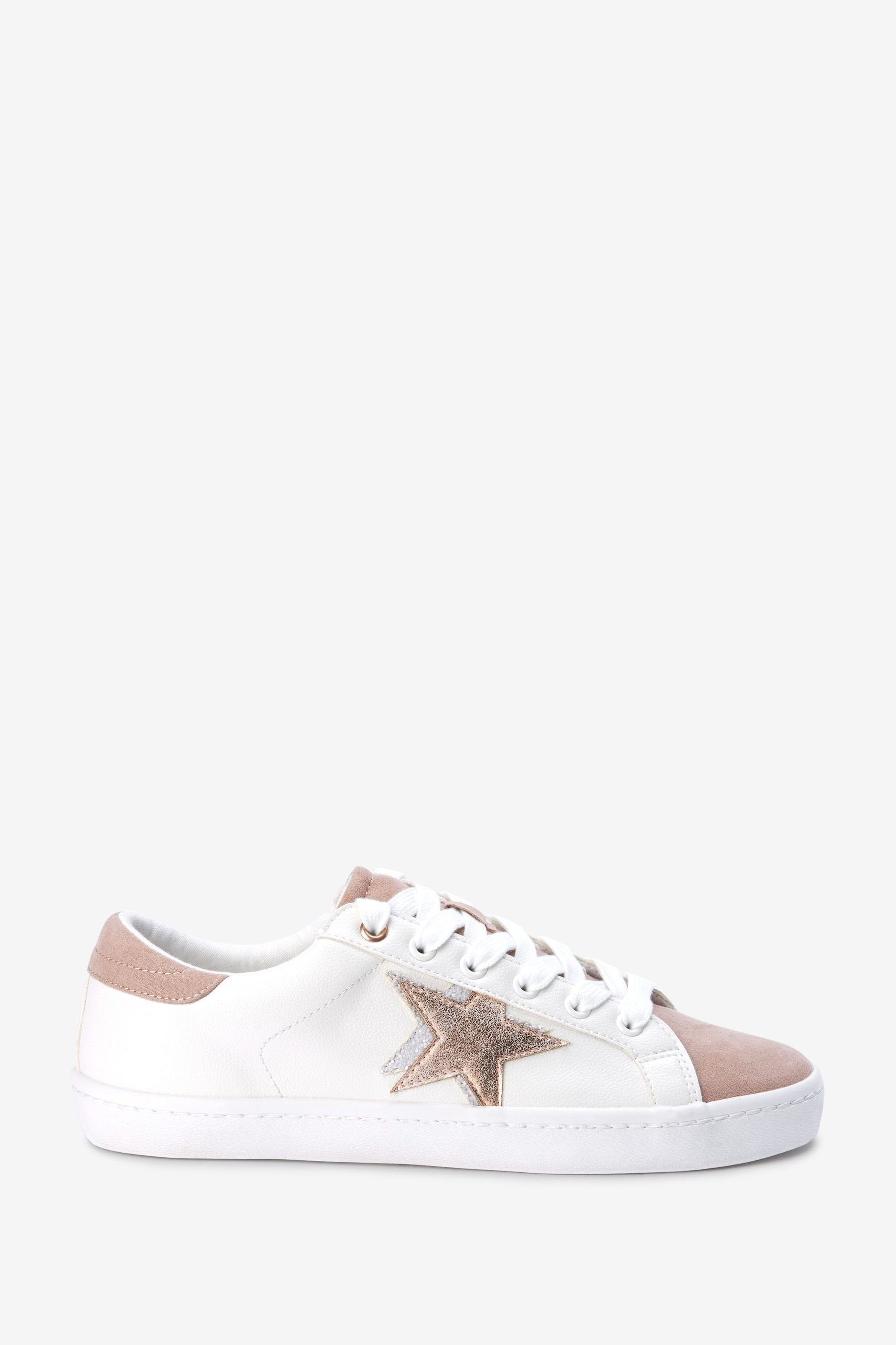 Next Forever Comfort Sneaker zum Schnüren mit Stern Sneaker (1-tlg) White & Rose Gold