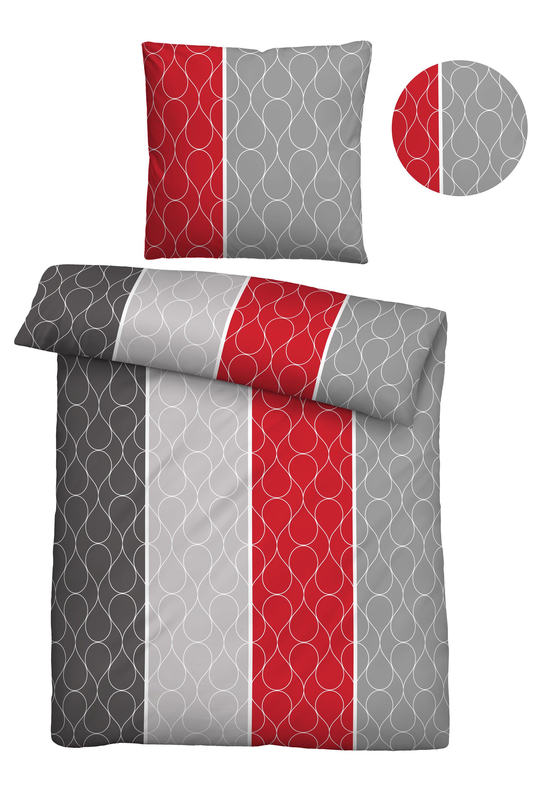 Castell - Markenbettwäsche Bettwäsche 460128, Polycotton, 2 teilig, Polycotton, hautsympathisch, atmungsaktiv, mit Reißverschlüssen