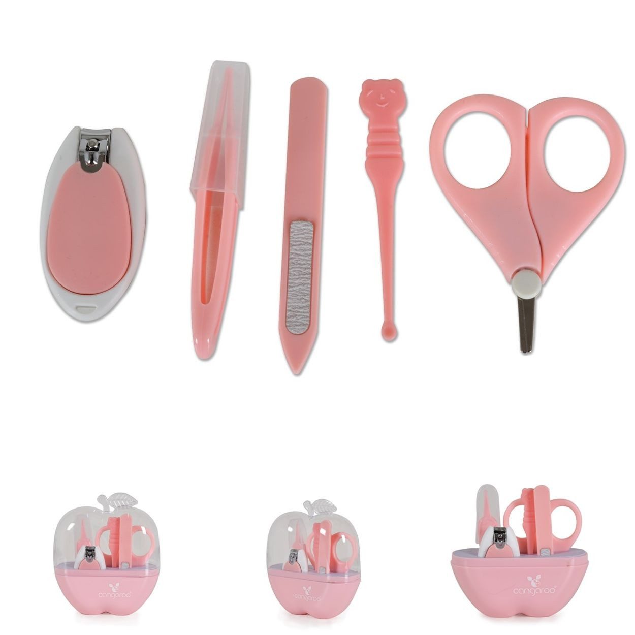 Cangaroo Baby-Nagelschere Baby Maniküre-Set Apfel, (1-tlg), Nagelschere, Nagelknipser, Nagelfeile Pinzetten