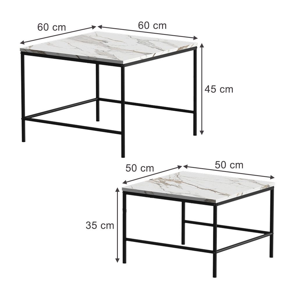 Vicco Couchtisch Ramio, Weiß/Schwarz, 60 x günstig online kaufen