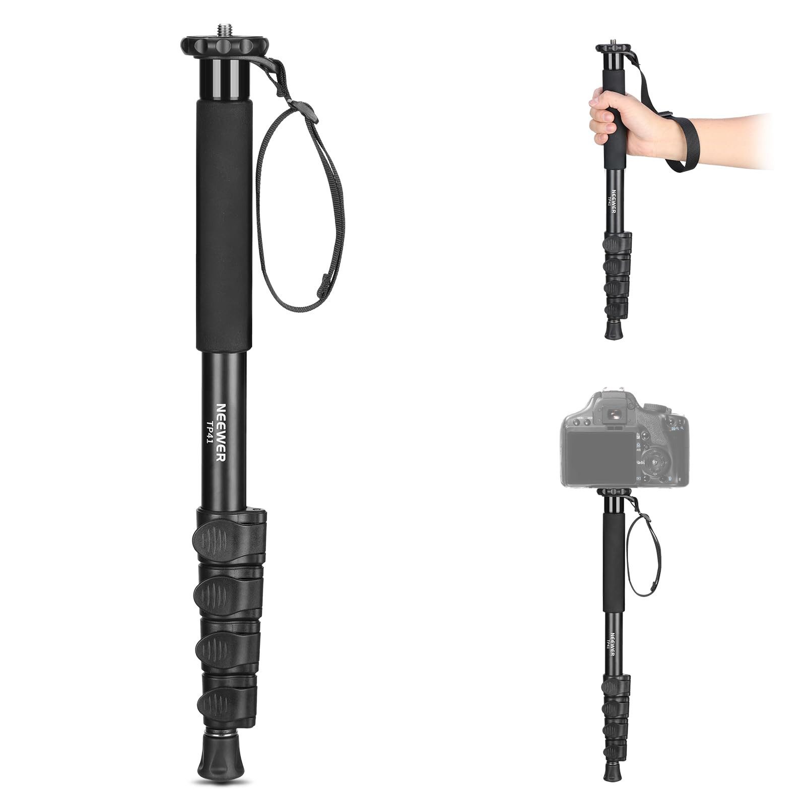 Neewer TP41 Einbeinstativ 155cm, 8kg Tragkraft, für DSLR/Camcorder Einbeinstativ (höhenverstellbar von 67.5 bis 155 cm)