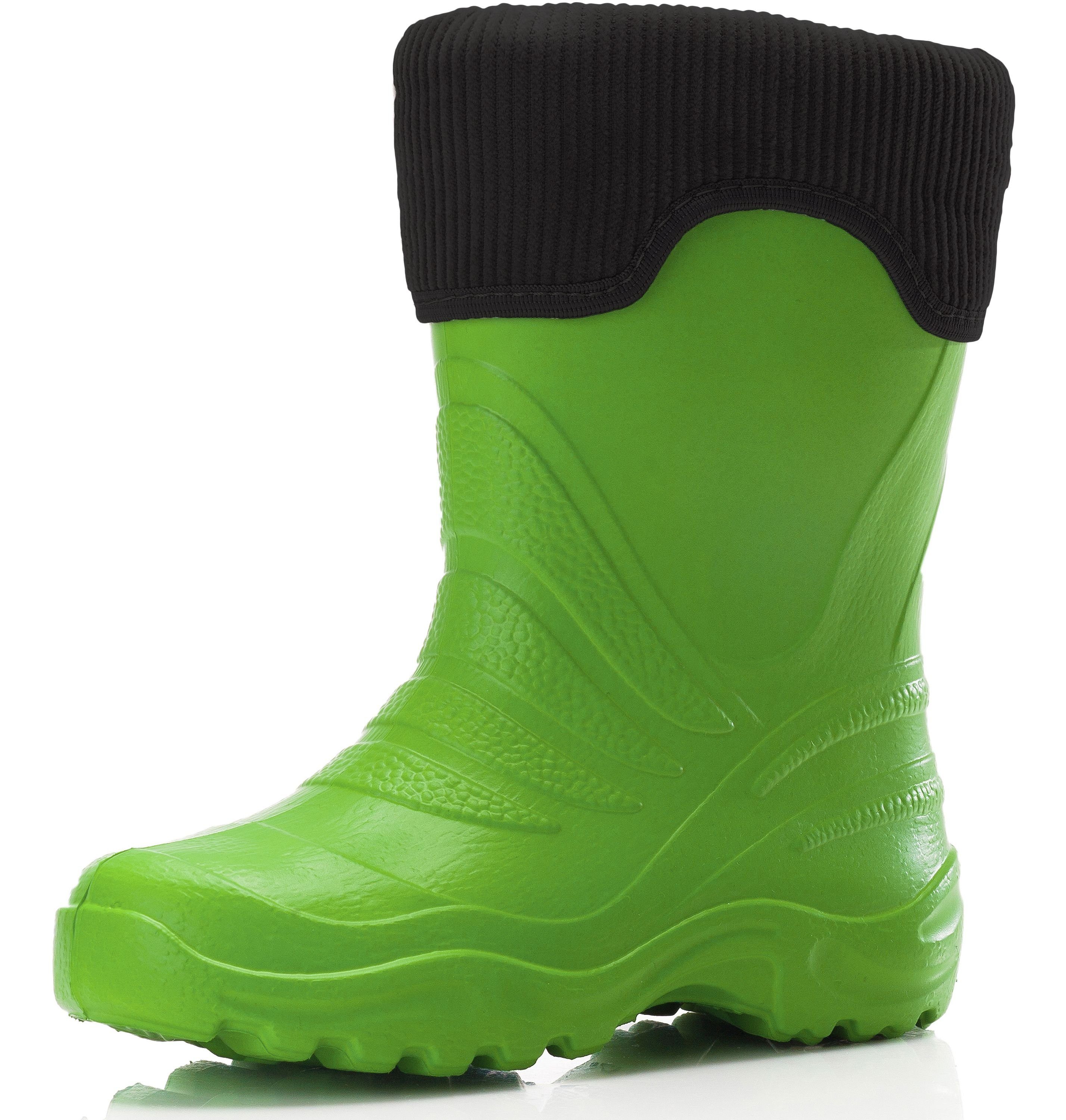 Gummistiefel federleichte EVA gefüttert LA-861 Grün375c/Schwarz Thermo Gummistiefel Ladeheid Kinder