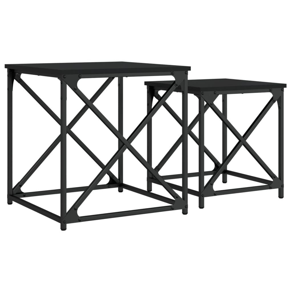 vidaXL Couchtisch Satztische 2 Stk. Schwarz Holzwerkstoff (2-St)