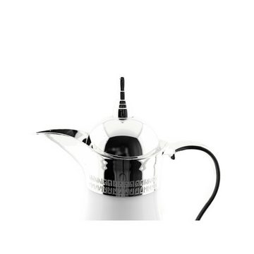 ZELLERFELD Thermobehälter Thermokanne 1L Teekanne Thermosflasche Kaffeekanne Weiß/Silber