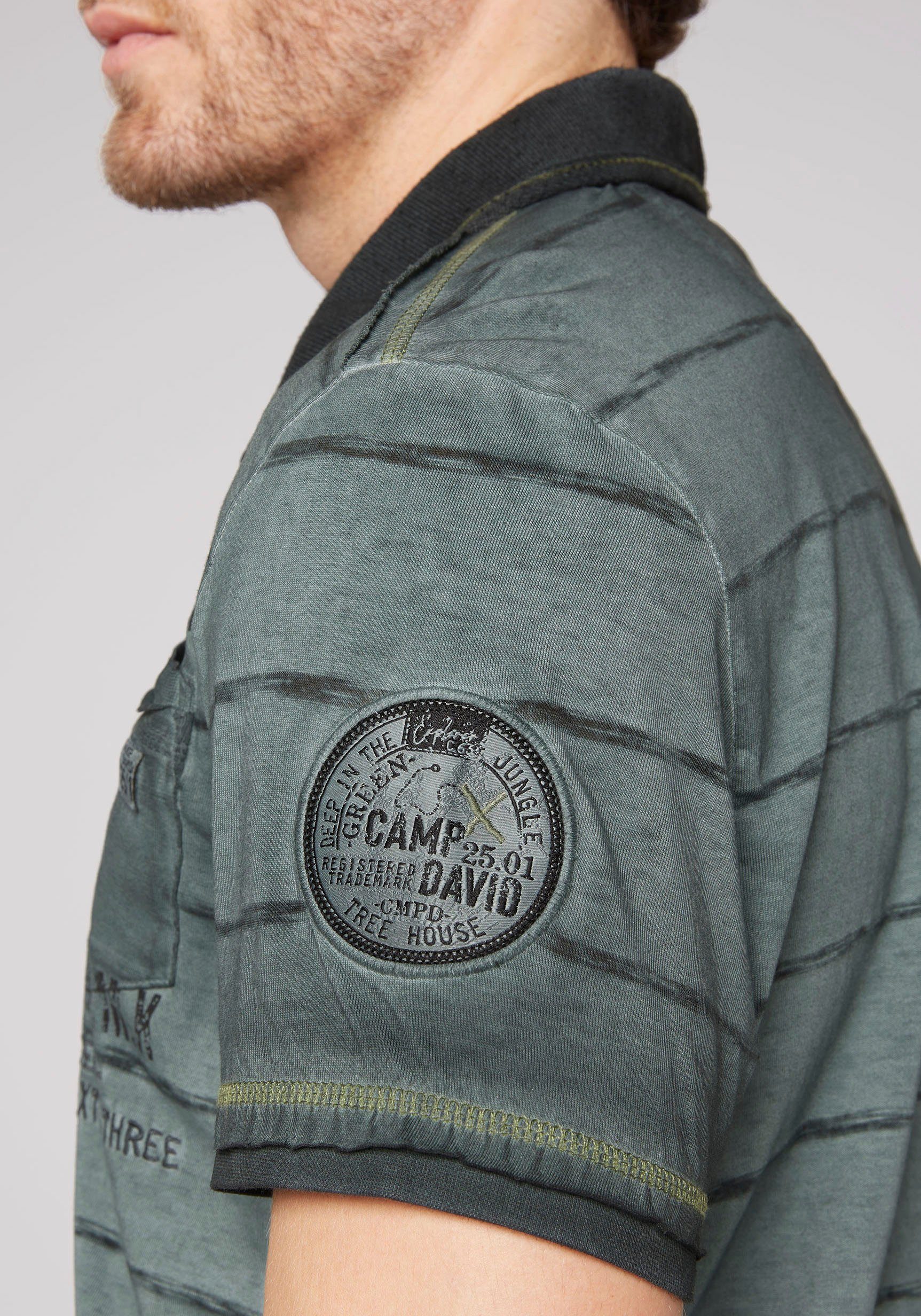 CAMP DAVID Poloshirt mit offenen Schultern auf Kanten green den shadow