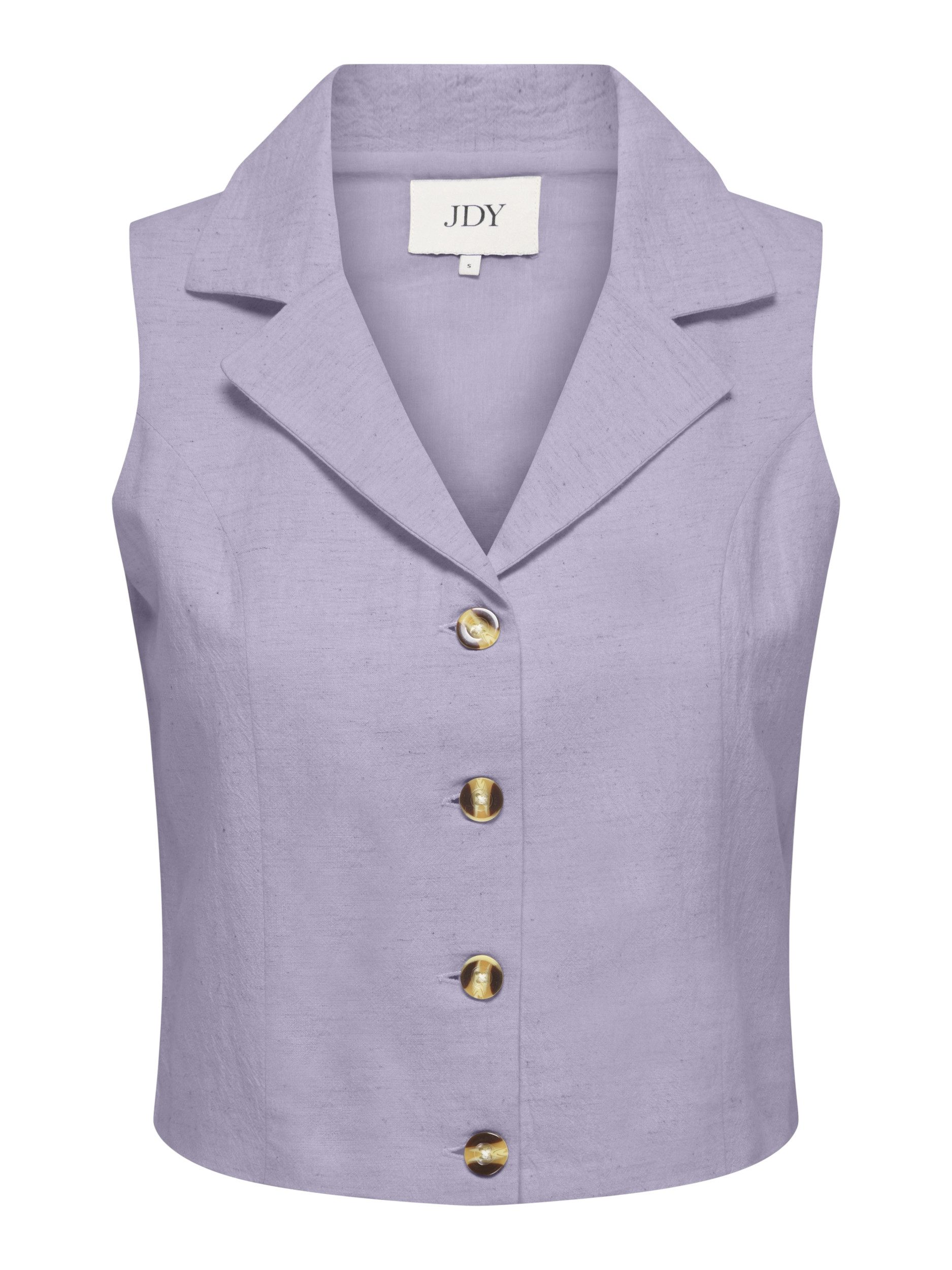 JDY T-Shirt JDYMILAN LINEN S/L WAISTCOAT WVN NO