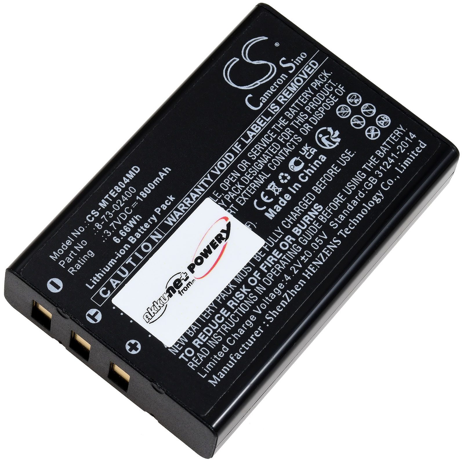 Powery Akku für Otometrics Typ 1770-9672 Akku 1800 mAh (3.7 V)