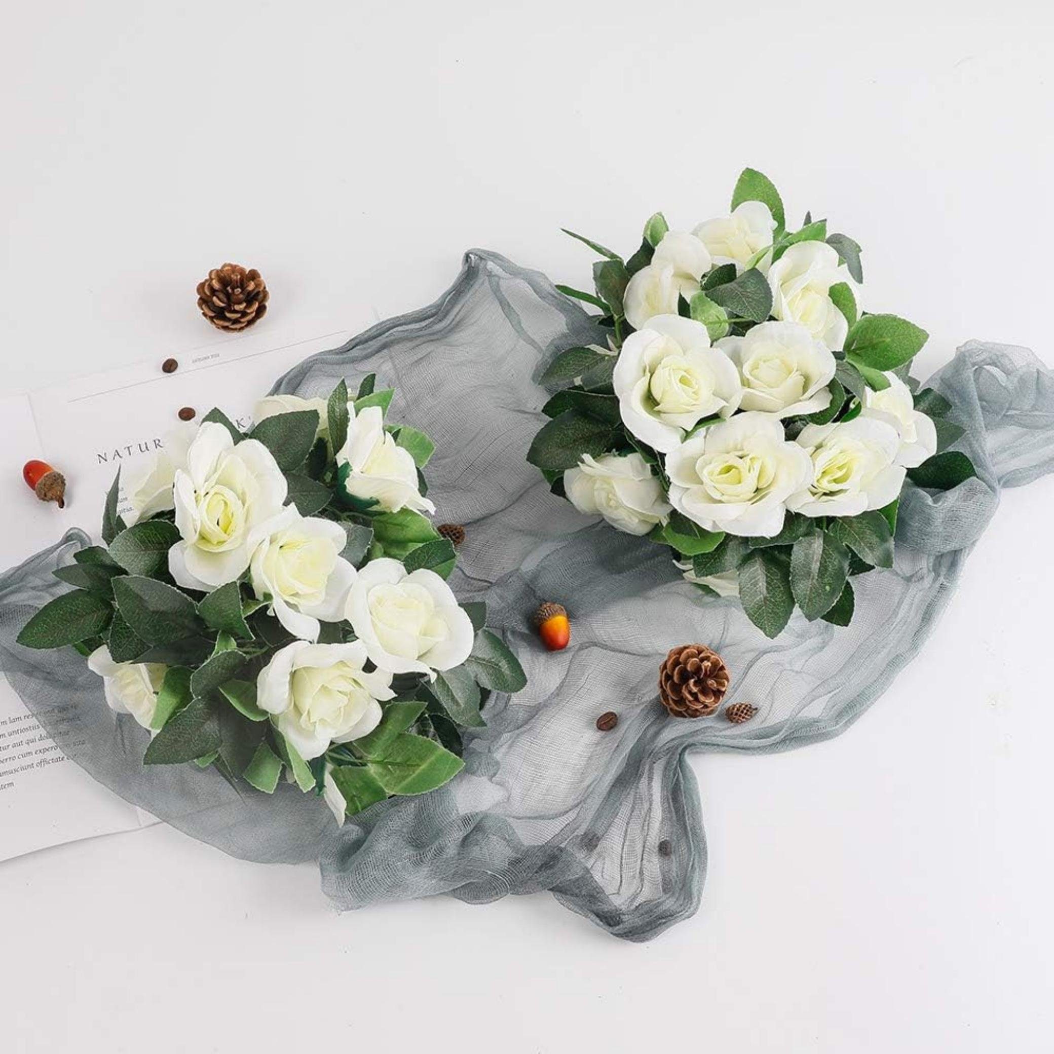 Kunstblumenstrauß osengirlanden künstliche Rosenranken,mit grünen Pflanzen, Coonoor – Bild 3 von 5