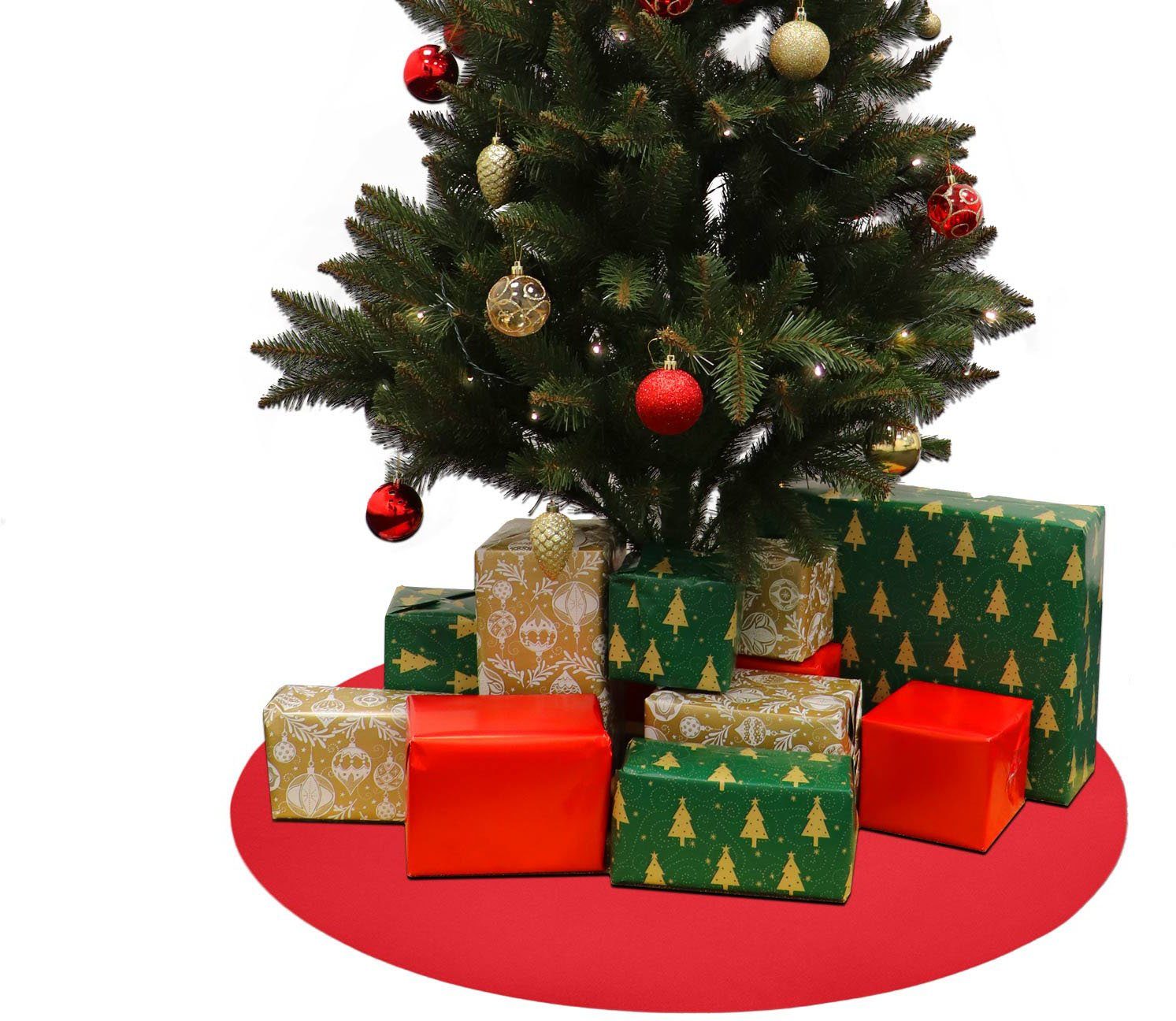 Primaflor-Ideen in Textil Baumteppich Weihnachtsbaum & Adventskranz Unterlage "REVExpo", Made in Belgium, rund, Höhe: 5 mm, in 3 Größen, Uni-Farben, Filzunterlage, rutschsicher, Weihnachten