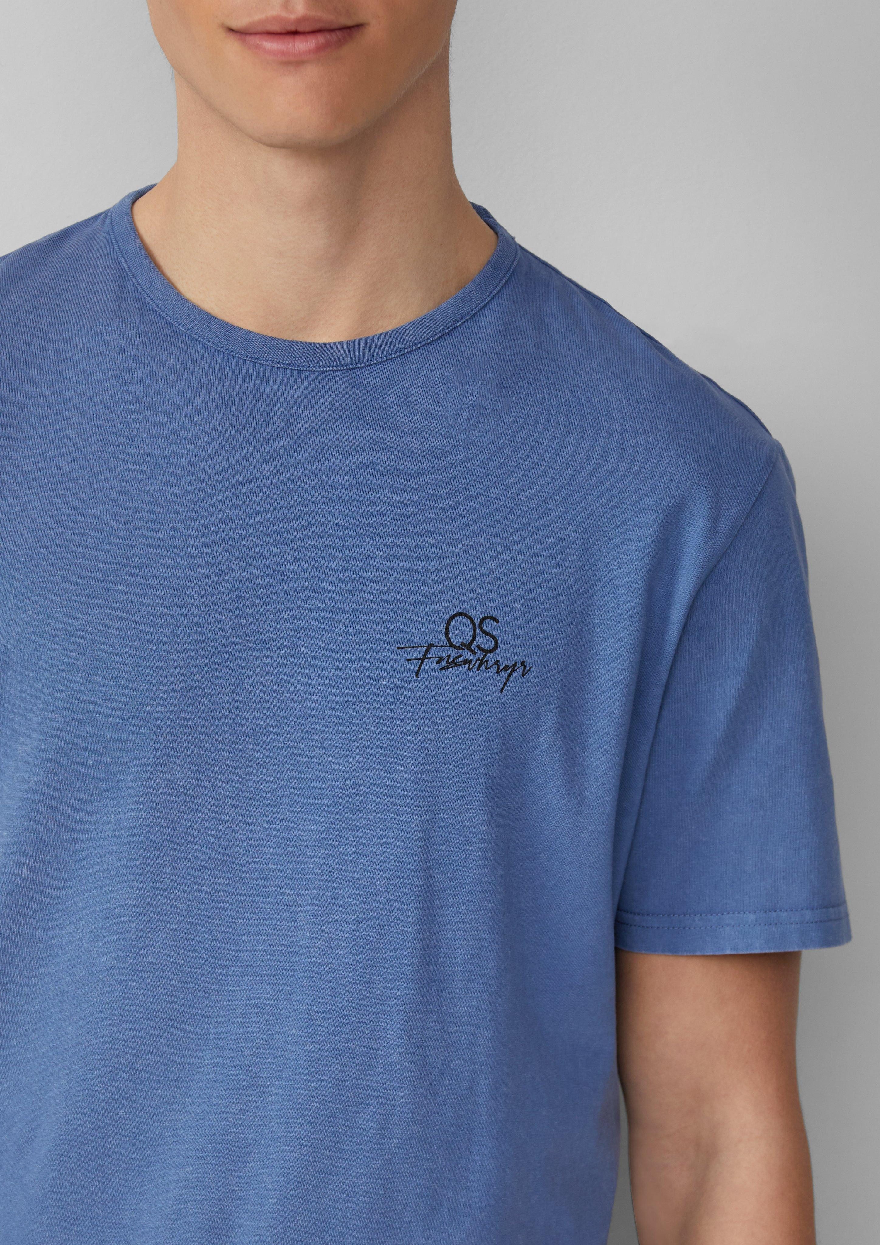 QS Kurzarmshirt Gewaschenes T-Shirt mit Front- günstig online kaufen