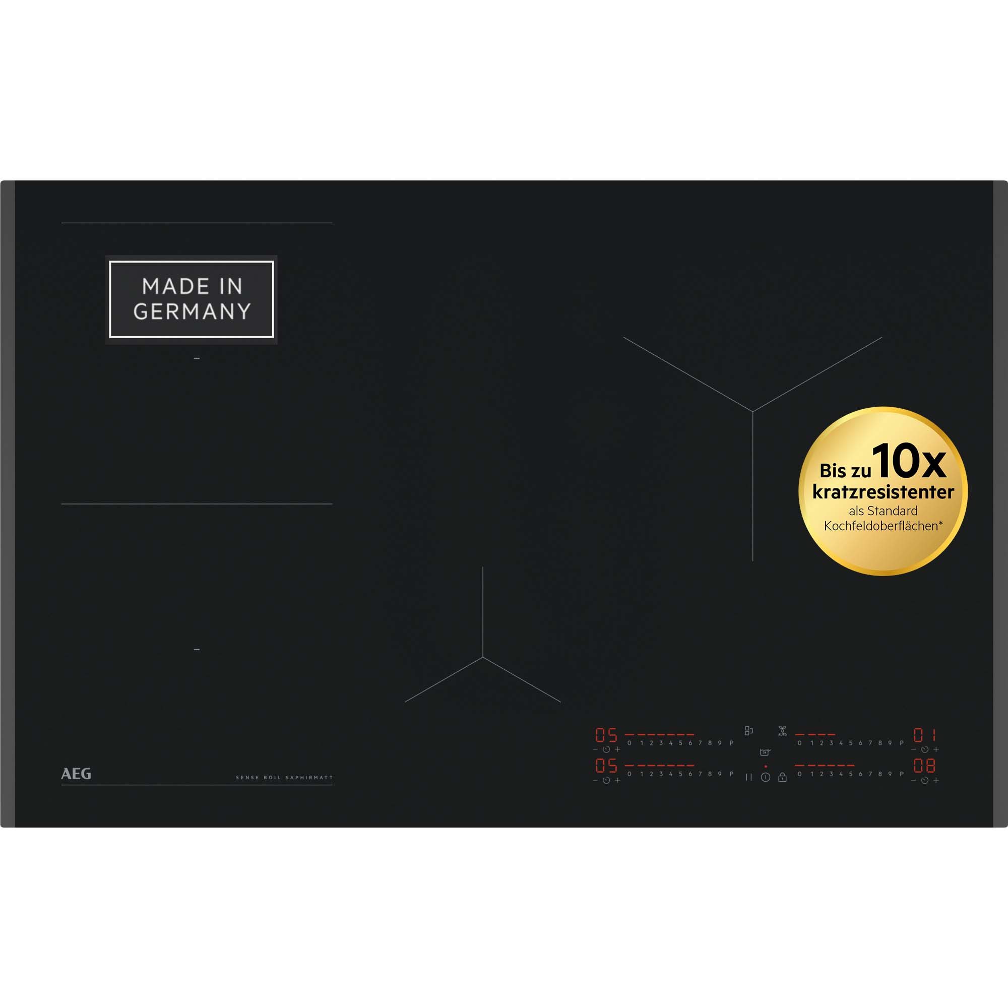 AEG Induktions-Kochfeld Serie 7000 TII84B1FFZ, AEG SaphirMatt® 10× Kratzresistenz & Anti‑Fingerprint, Made in Germany
