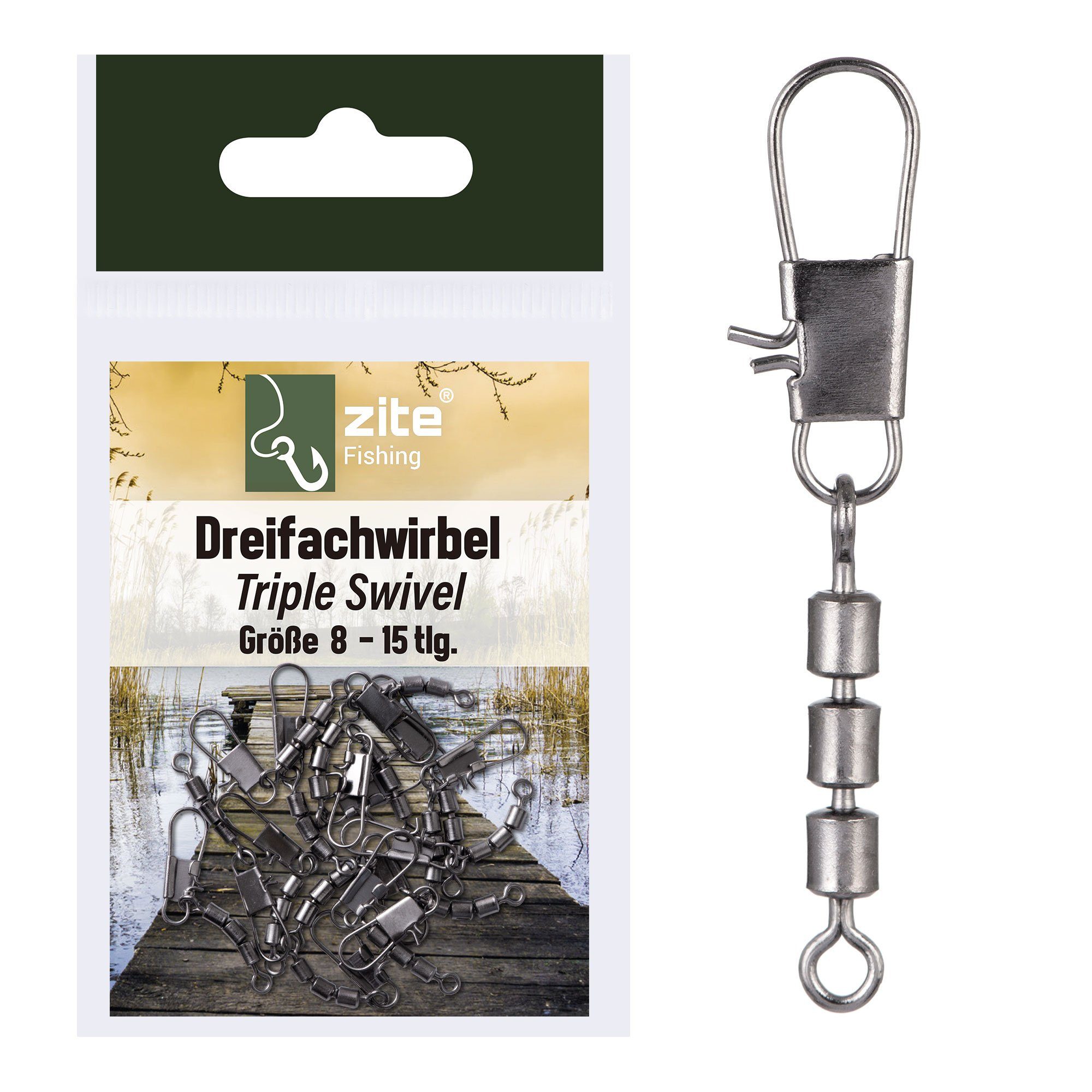 Angelwirbel Dreifachwirbel Gr 8-12 Angelwirbel 15 Stk Sbirolinoangeln Angelzubehör