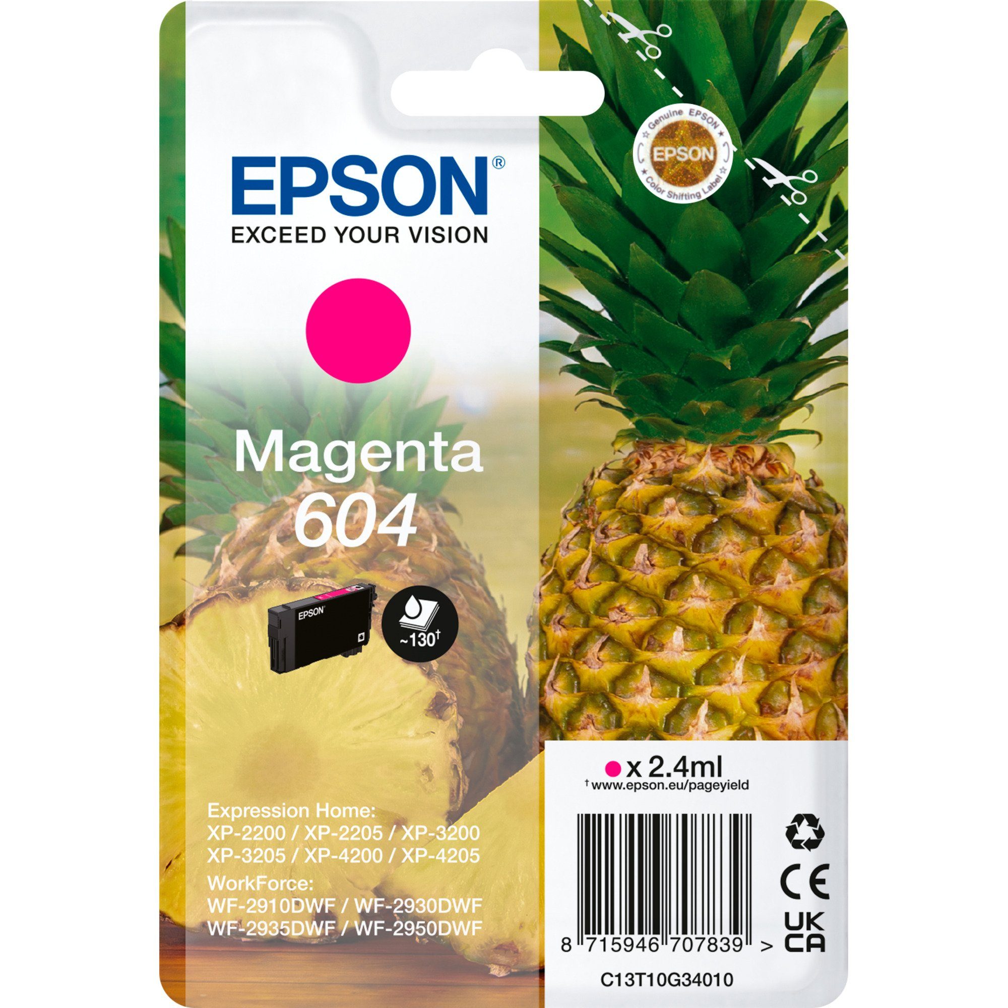 magenta Tinte (C13T10G34010) Epson Tintenpatrone 604 Epson