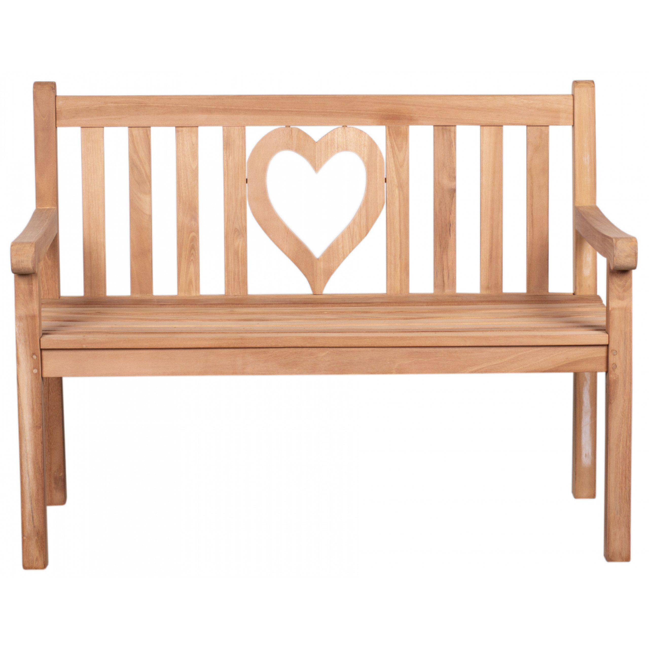 deVries Sitzbank deVries Gartenbank "WOODIE" Herz Teakholz mit Herz Gravur