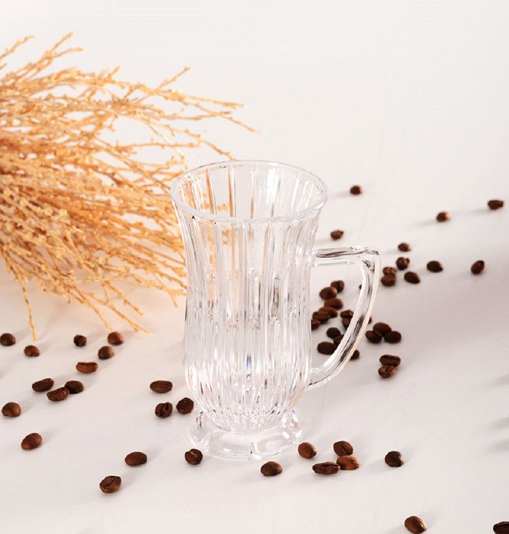 Pasabahce Teeglas Elegante Kristall-Teegläser mit Henkel – 2er Set – 155 ml, 2-tlg., Kristallglass