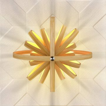 Tomons LED Pendelleuchte Holz im Mobilé-Stil, Hängeleuchte Rahmenelemente
