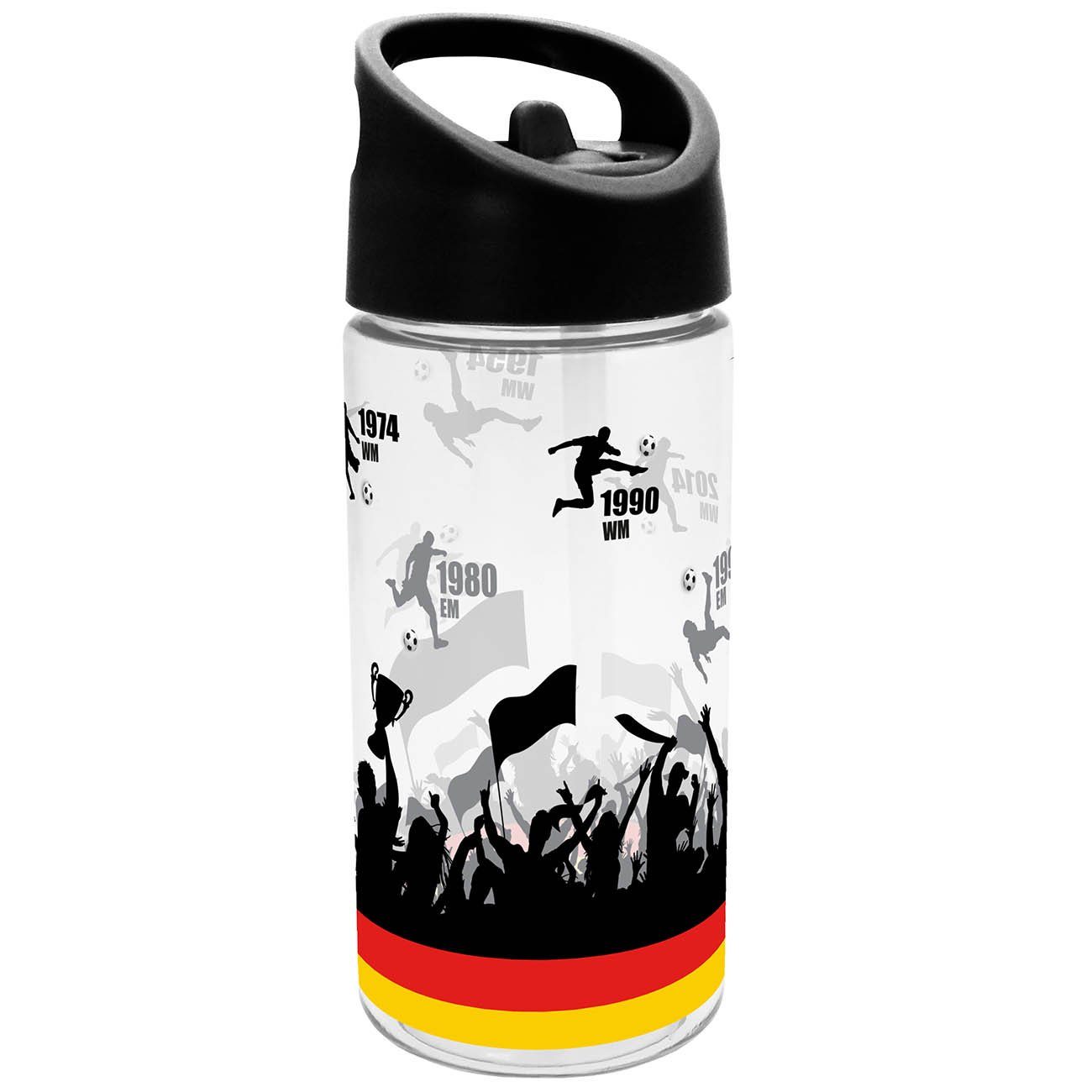 Geda Labels GmbH Trinkflasche Fußball EM, Weiß, 450 ml, nicht spülmaschinengeeignet