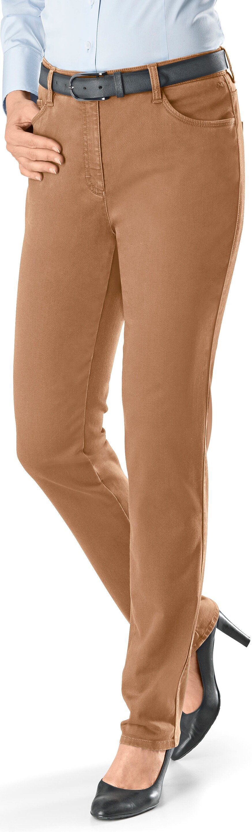 Brax Stoffhose BRAX Winter-Baumwoll-Hose Mary camel Slim Fit in softer Qualität