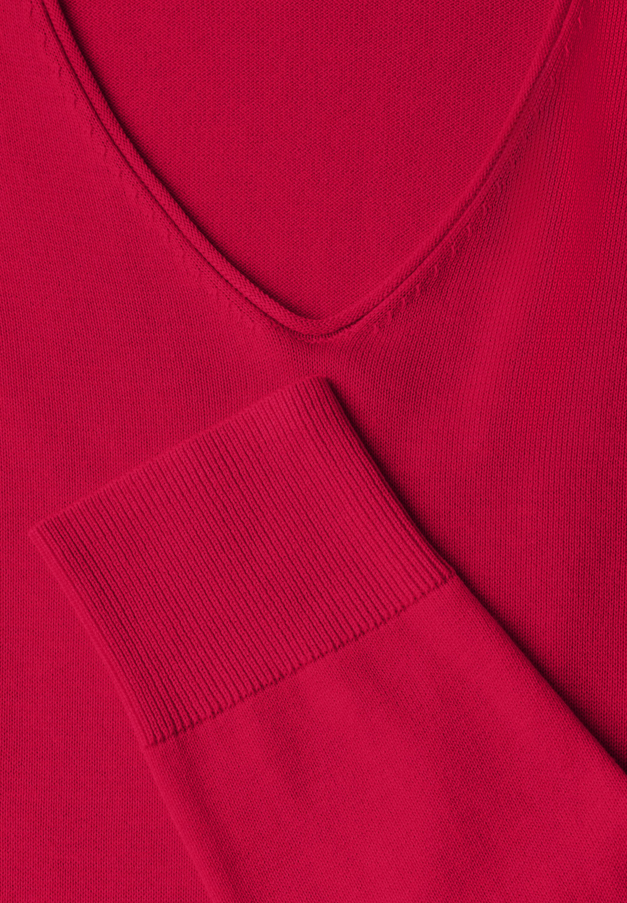 CECIL Strickpullover mit abgerundetem V-Ausschnitt