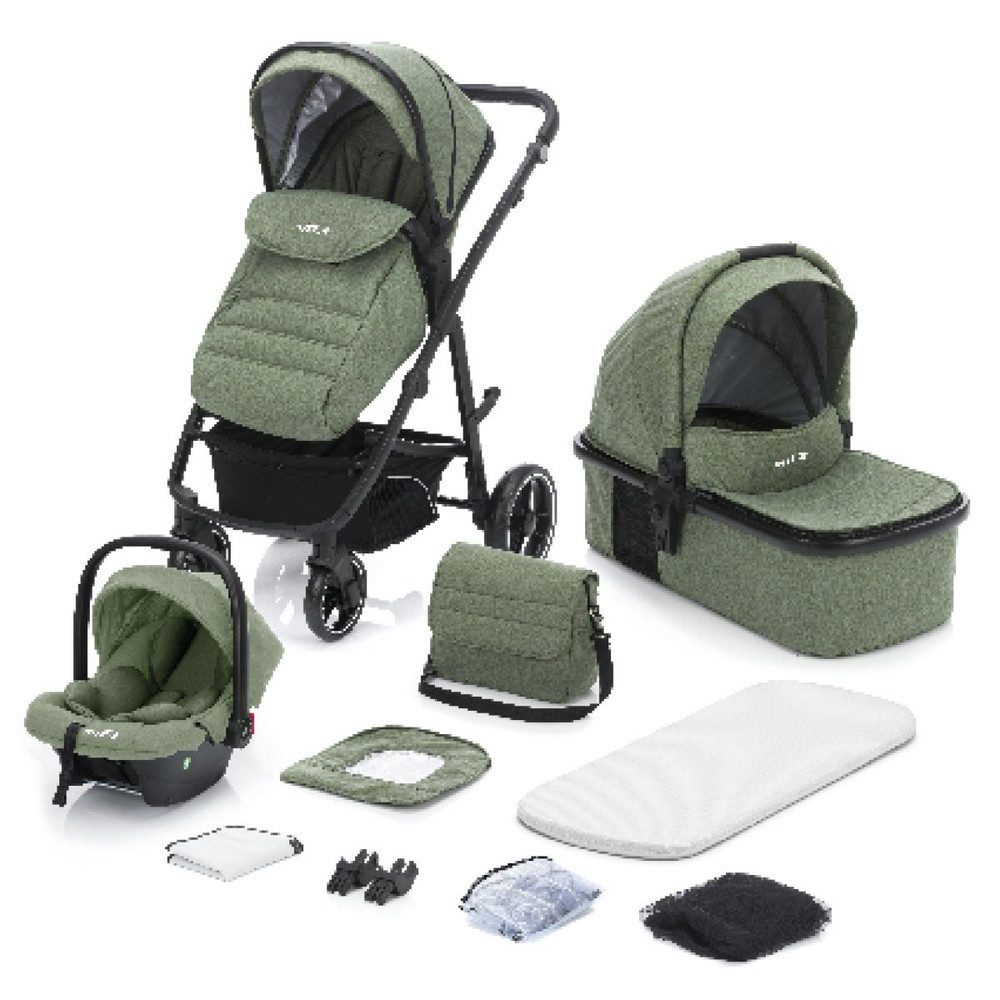 MICA Kombi-Kinderwagen Коляскиset - Jaguar - Farbe: grün melange