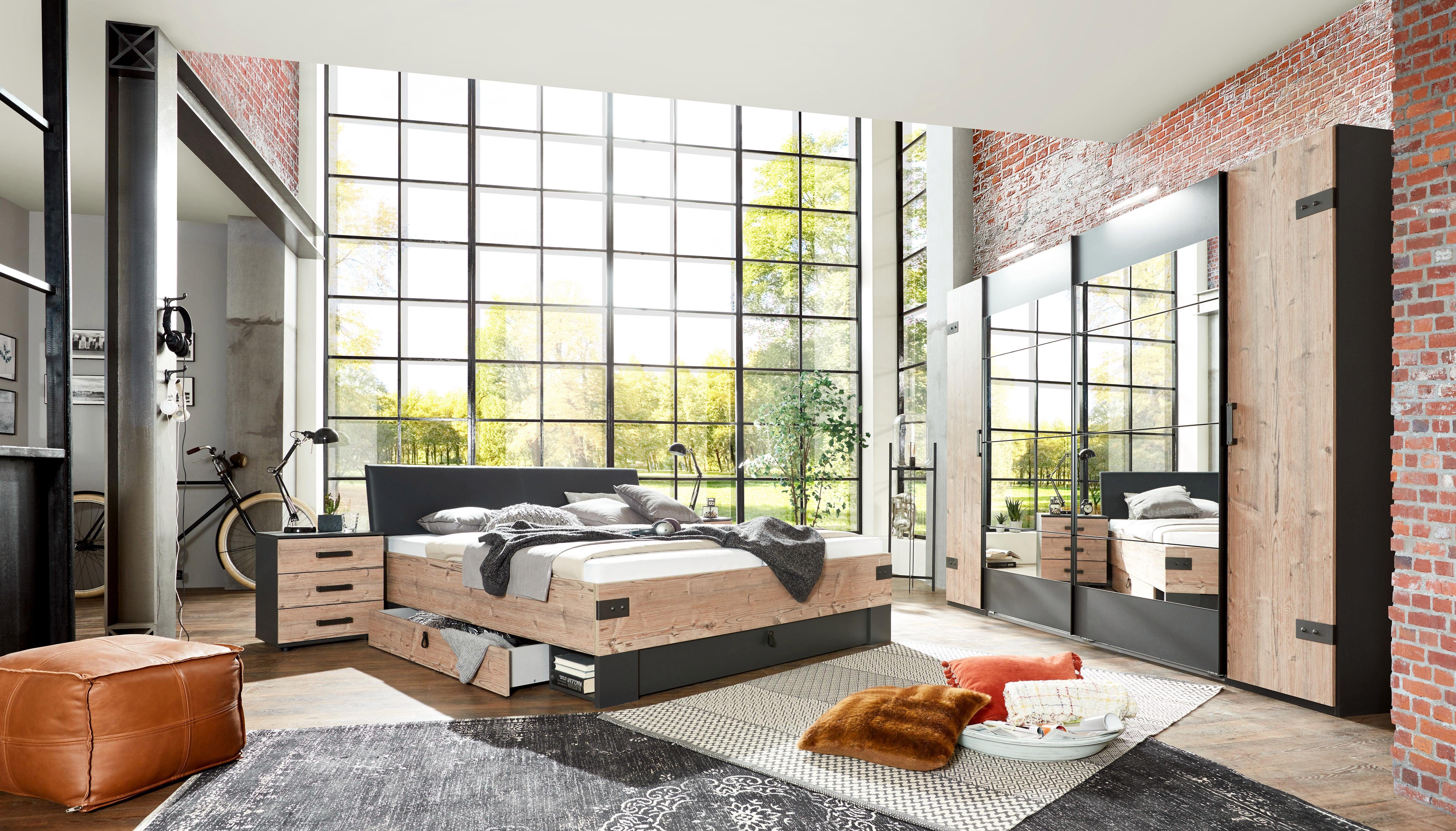 Wimex Stauraumbett Stockholm, gepolstertes Kopfteil, zusätzlicher Stauraum am Fußende, inklusive 2 Bettschubladen, wahlweise 160 oder 180x200cm Liegefläche – Bild 2 von 5