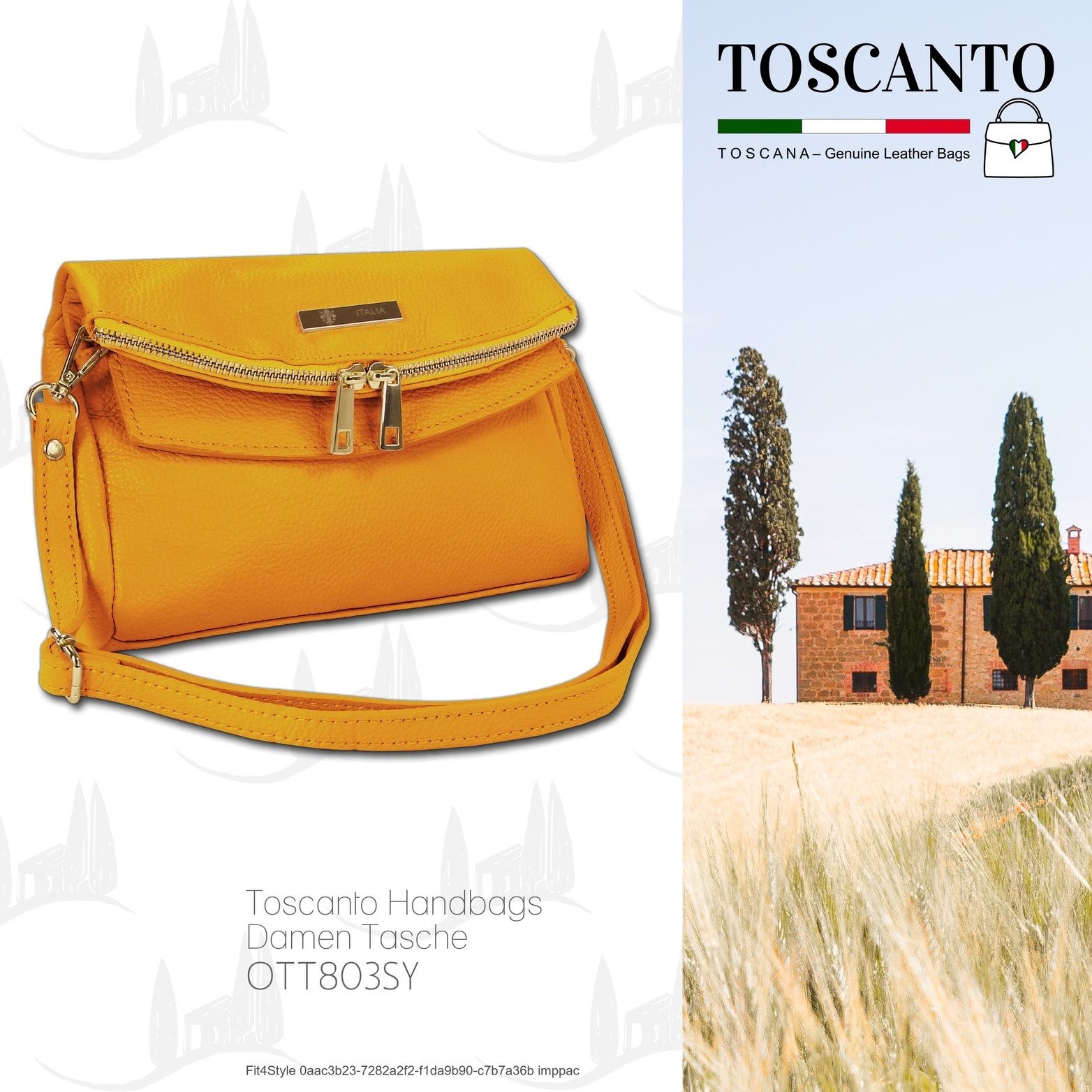 Toscanto Clutch Toscanto Damen Schultertasche Clutch (Clutch, Clutch), Damen Tasche Echtes Leder gelb, Made-In Italy