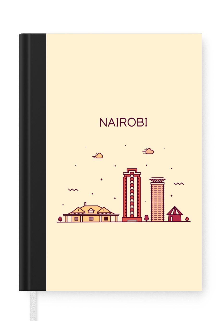 MuchoWow Notizbuch Skyline - Haushaltsbuch 98 Tagebuch, - Notizheft, Kenia, Merkzettel, A5, Nairobi Journal, Seiten