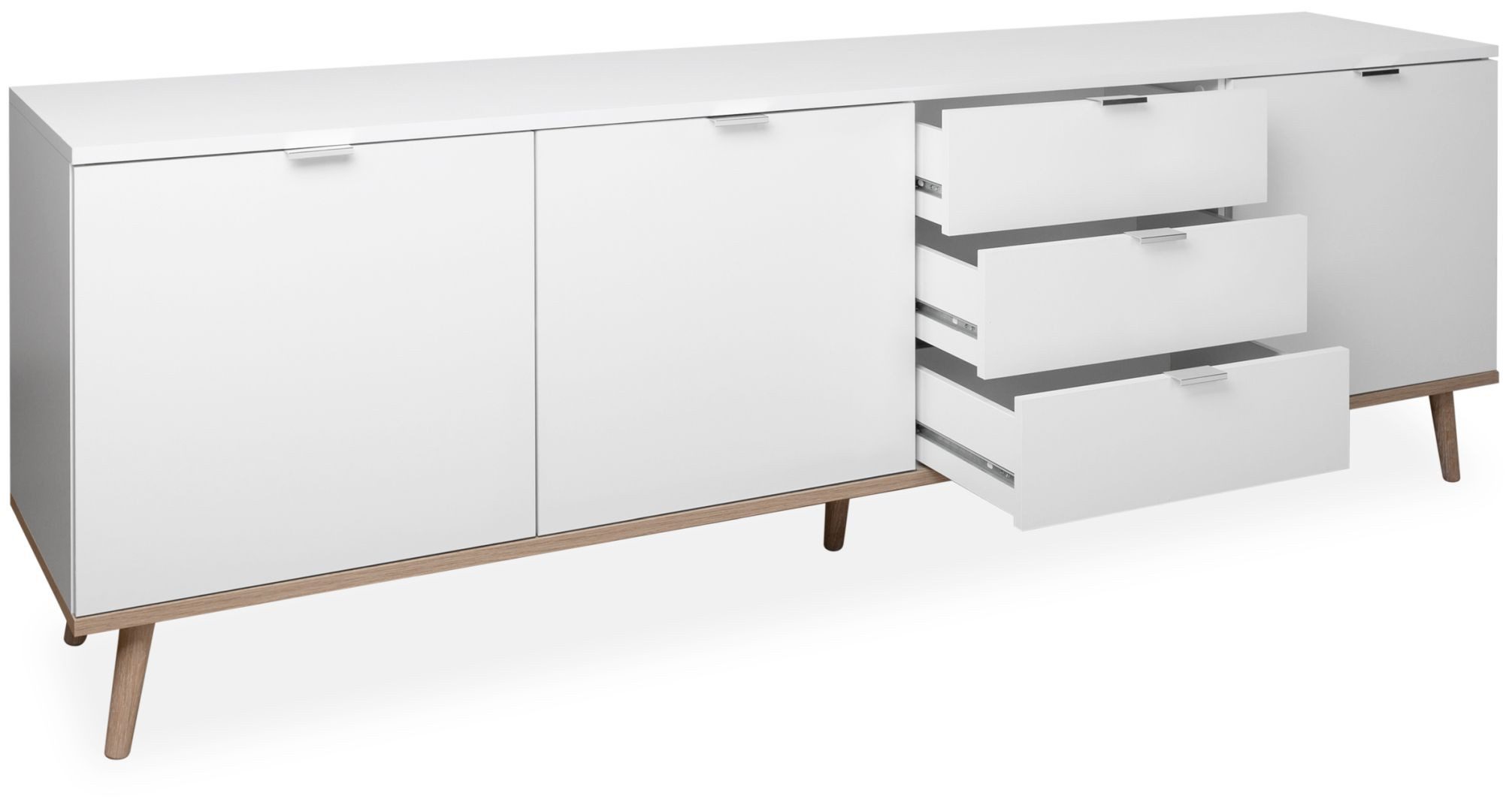 Finori Sideboard, Weiß / Sonoma Eiche B x H x T ca. 200 x 68 x 40 cm günstig online kaufen