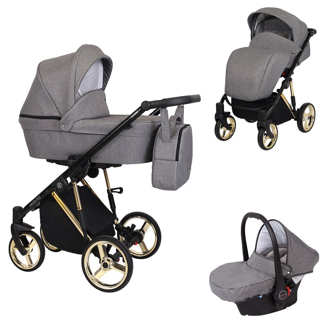 = in 4 Autositz Jahre Edition 1 bis Molto Kombi-Kinderwagen -13 Geburt babies-on-wheels von gold inkl. Grau Teile- Gestell 3