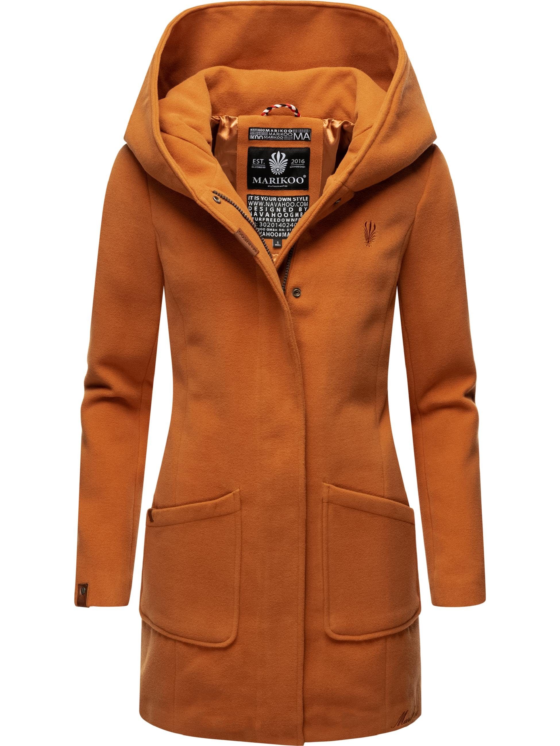 Marikoo Wintermantel Maikoo hochwertiger Mantel in Wollmantel-Optik mit großer Kapuze