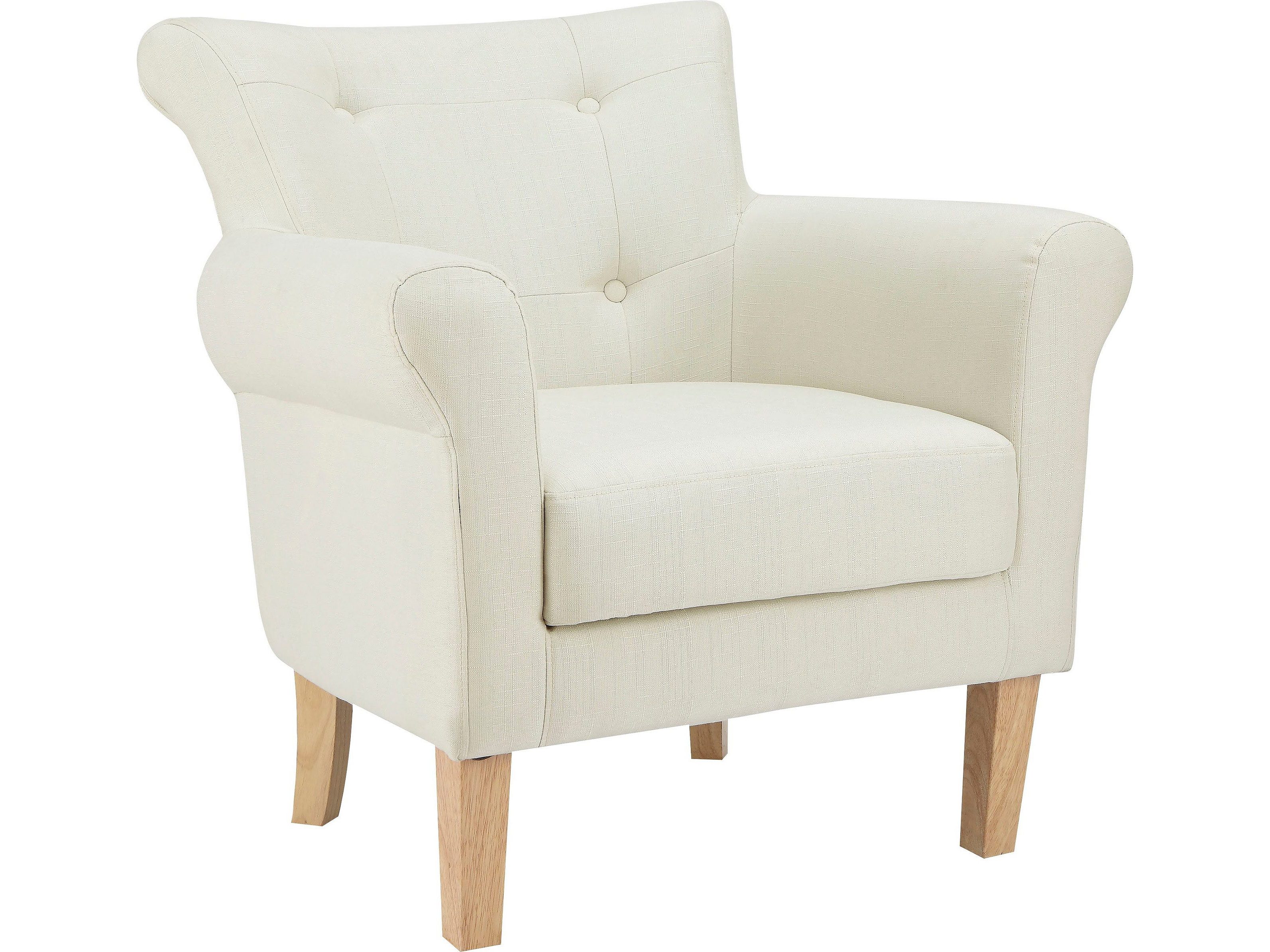 loft24 Sessel Christina - Armsessel Fernsehsessel Polstersessel (1-St), gepolstert, mit Knopfheftung, Stoffbezug, Sitzhöhe 42 cm