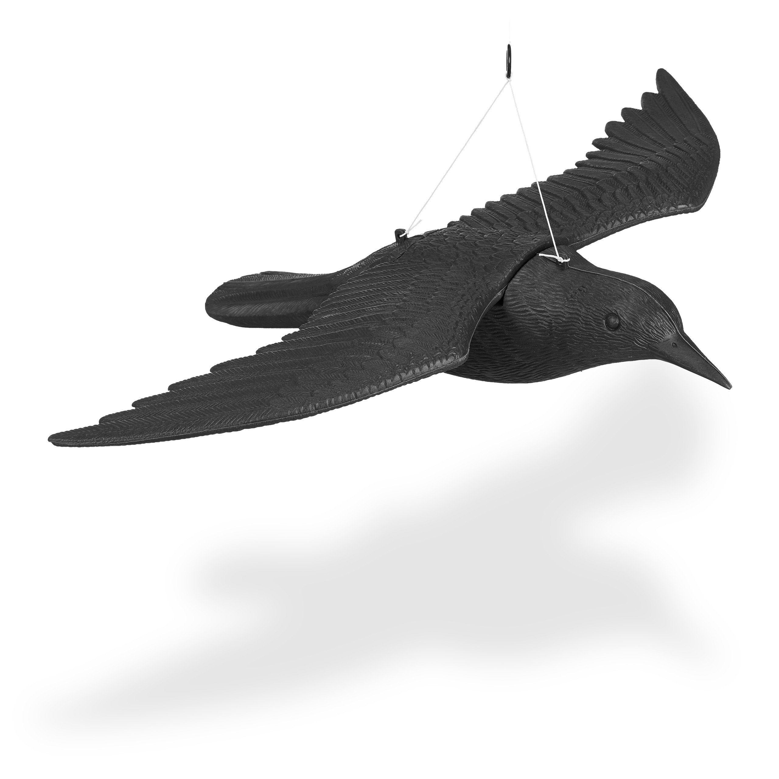 Gartenfigur Taubenschreck Krähe fliegend
