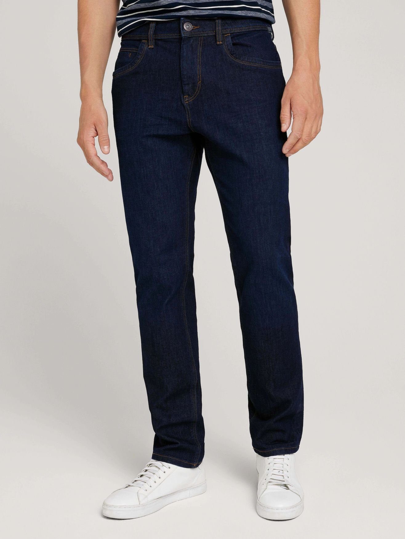 TOM TAILOR Slim-fit-Jeans Regular Slim Fit Jeans Basic Stretch Raw Hose JOSH 4659 in Blau unbekannt