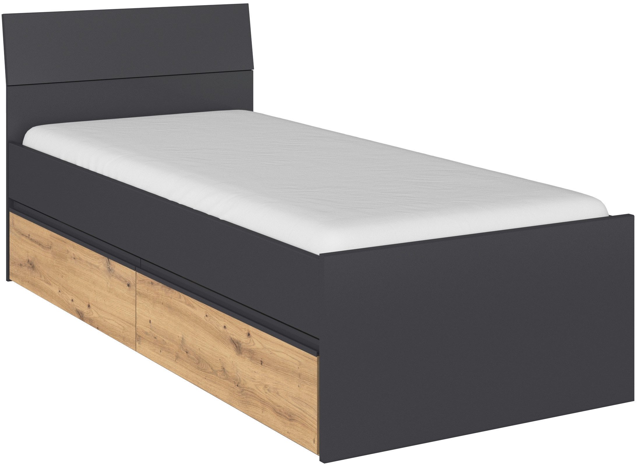 rauch Stauraumbett Doppelbett Einzelbett Bett für kleine Räume Stauraum JOEL (Liegefläche 90x200 oder 140x200 cm), praktische Bettschubkästen für zusätzlichen Stauraum MADE IN GERMANY