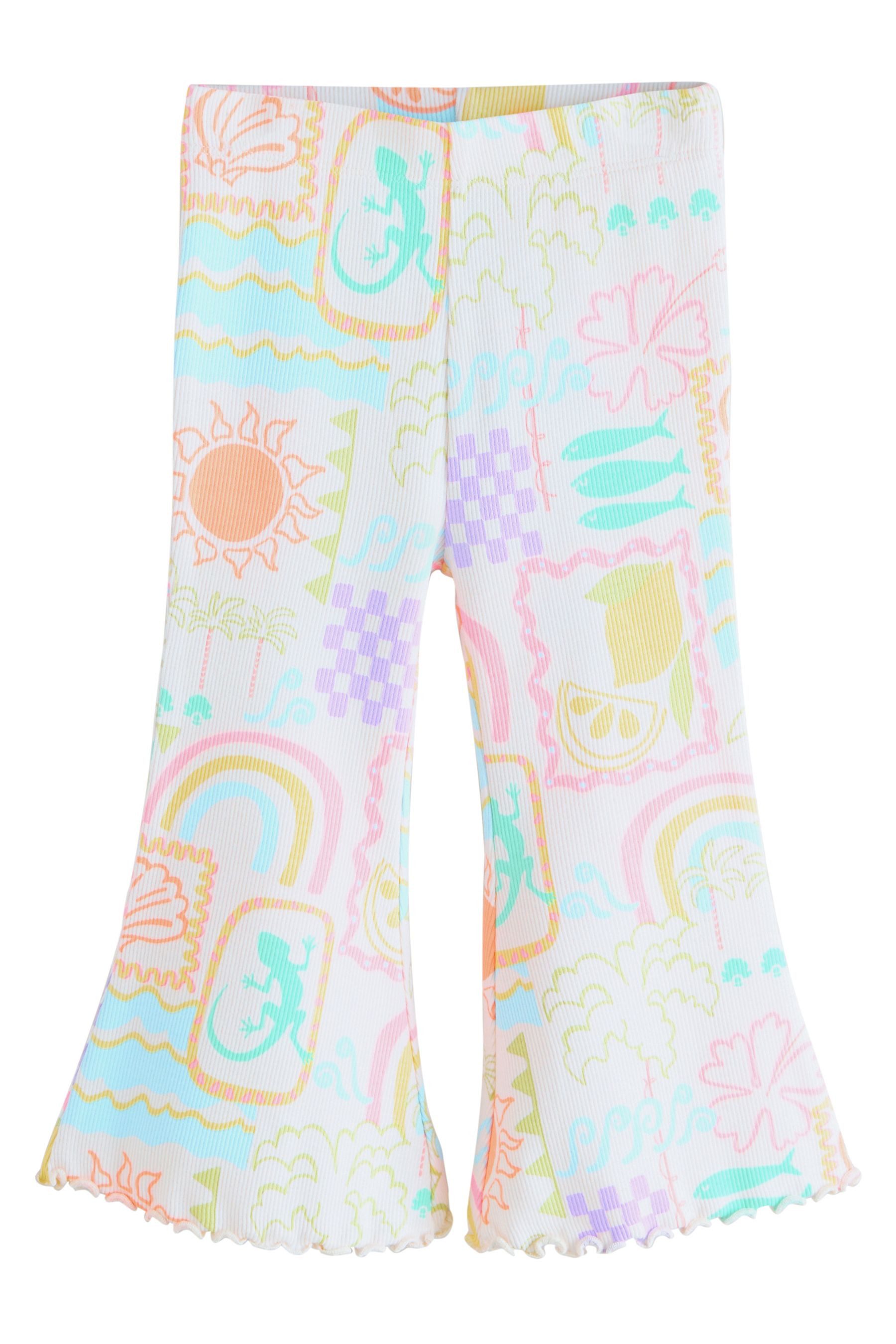 Next Leggings Gerippte Leggings mit Schlag (1-tlg)