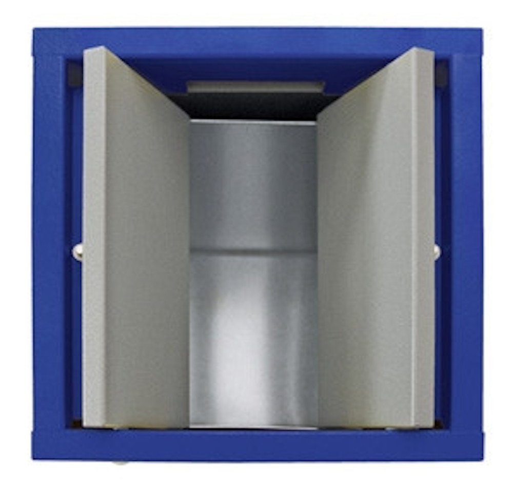 85x121cm Gelb/Blau/Grau Abfallsammler HxB Mülltrennsystem 3x70L PROREGAL® Doppel-Schwingdeckel