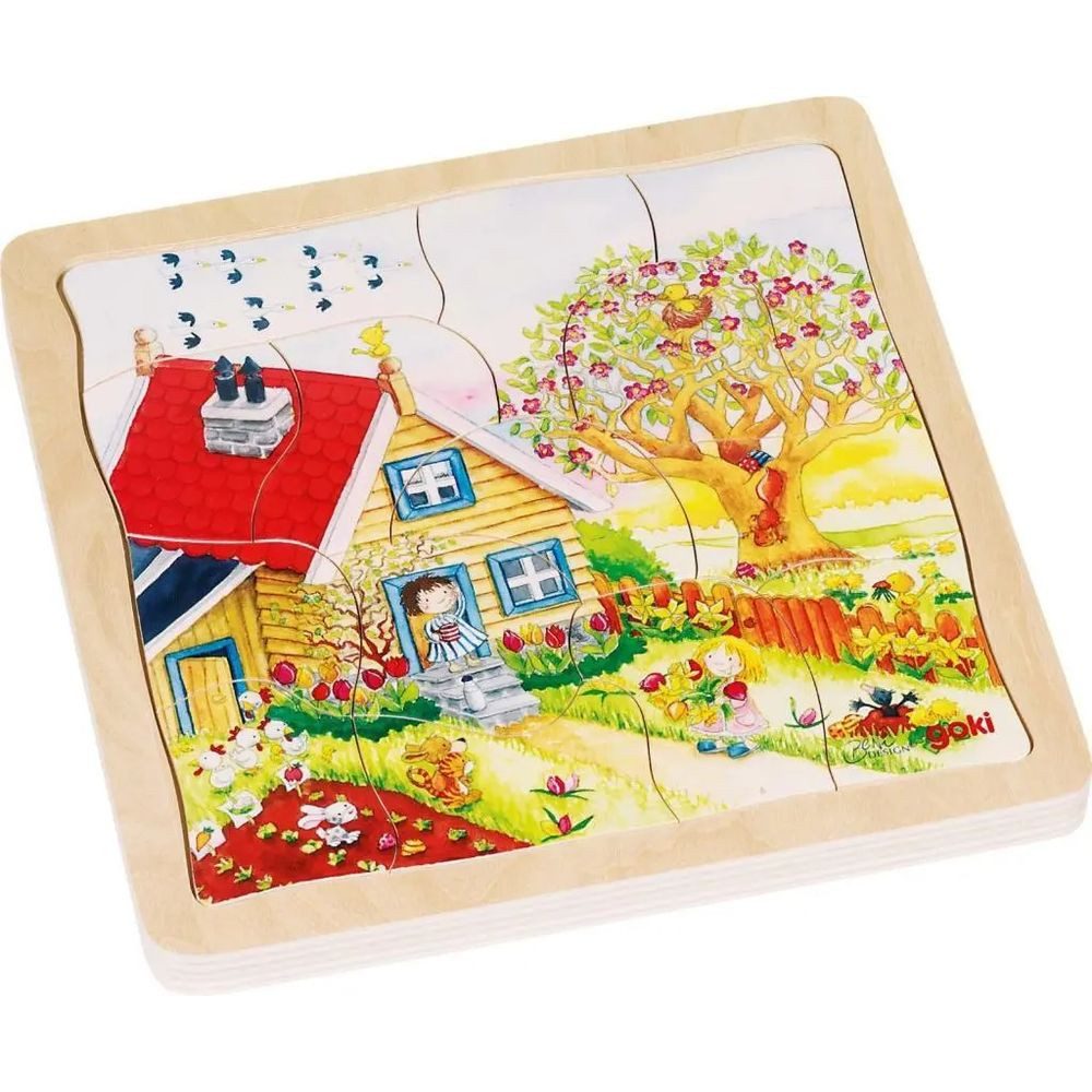 Gollnest & Kiesel Puzzle Schichtenpuzzle Jahreszeiten 54 Teile, 54 Puzzleteile