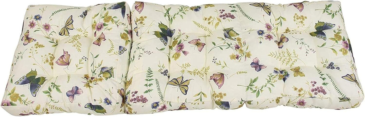 Dekoleidenschaft Bankauflage "Sommerwiese" 120x40 cm, 8 cm dick, Sitzpolster, Auflage faltbar, für Gartenbank, Palettenmöbel, wasserabweisend, schmutzabweisend