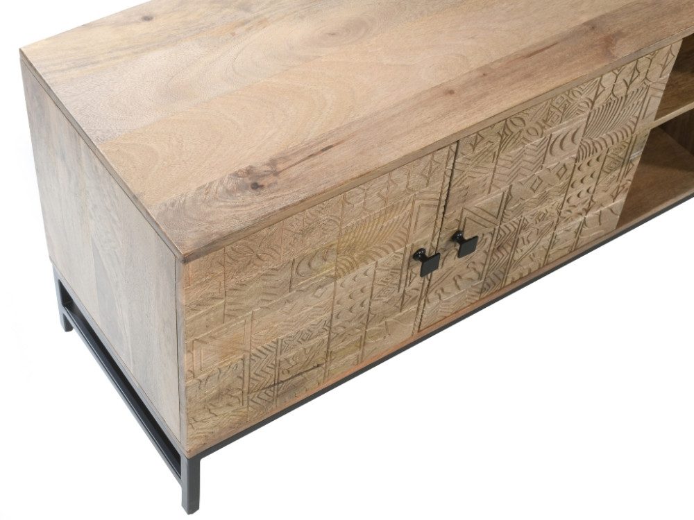 WOLF MÖBEL Sideboard (175 x 40 x 55), CARVING Lowboard mit 4 Türen
