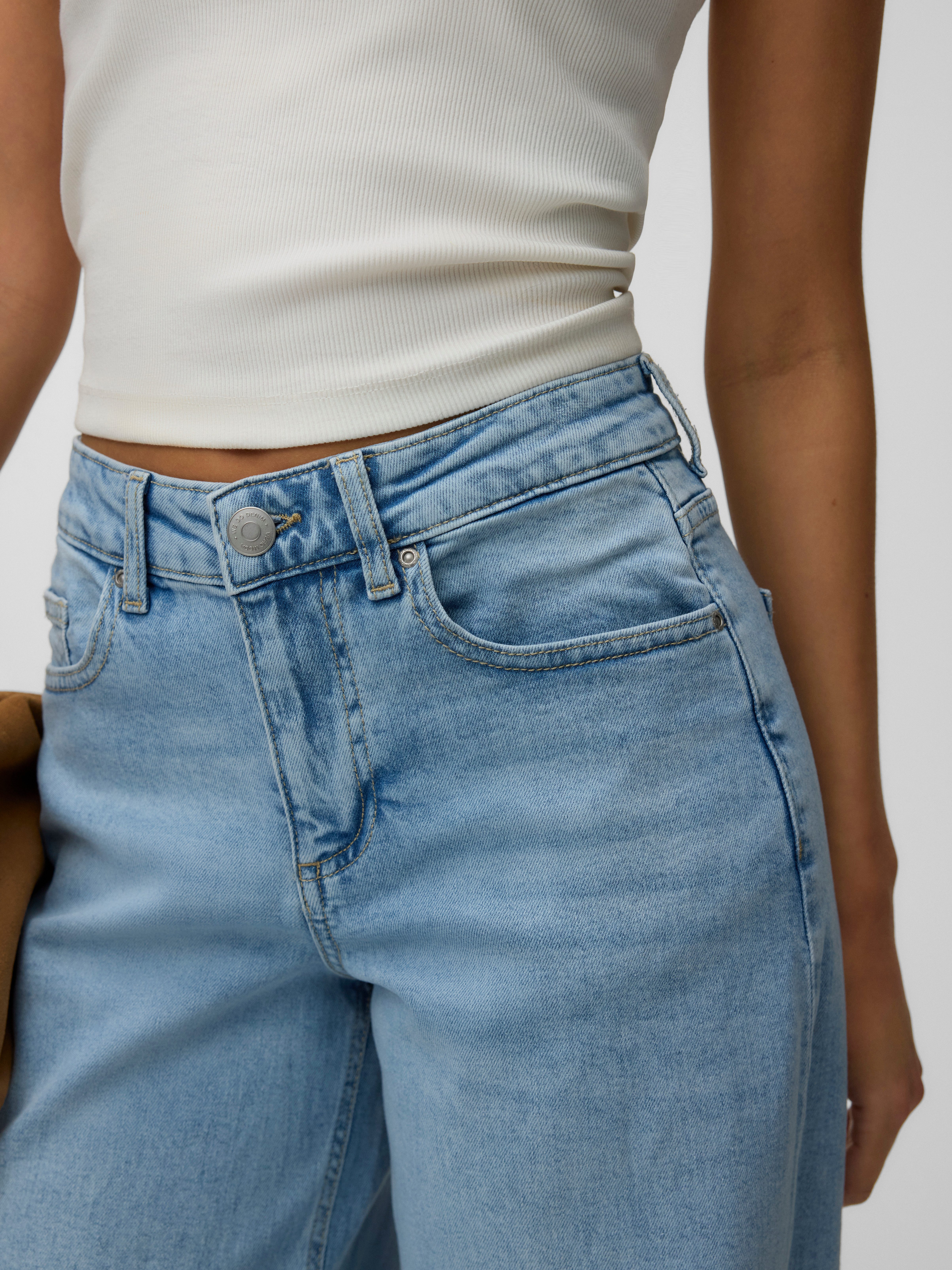Vero Moda Weite Jeans VMSANDIE-STRETCH MR WIDE JNS RA3133 NOOS Baumwollmischung, wide fit, mid waist