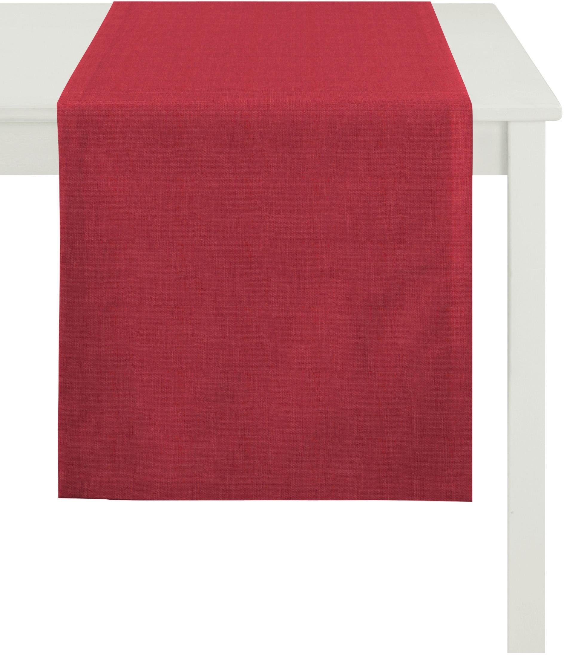 Arizona, Leinenoptik rot (1-tlg), Uni-Basic Tischläufer APELT