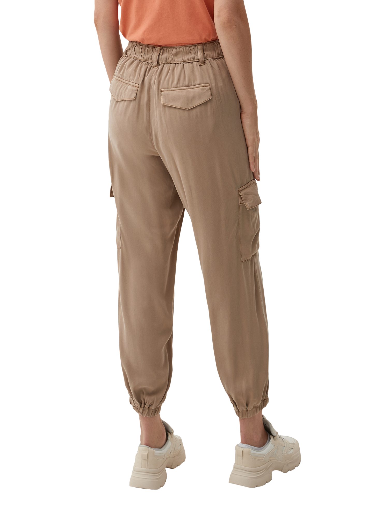 sandfarben mit Gummizug s.Oliver Jogpants 7/8-Hose Cargotaschen