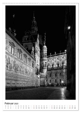 CALVENDO Wandkalender Dresden Traumstadt in Schwarz-Weiß (Premium, hochwertiger DIN A2 Wandkalender 2023, Kunstdruck in Hochglanz)