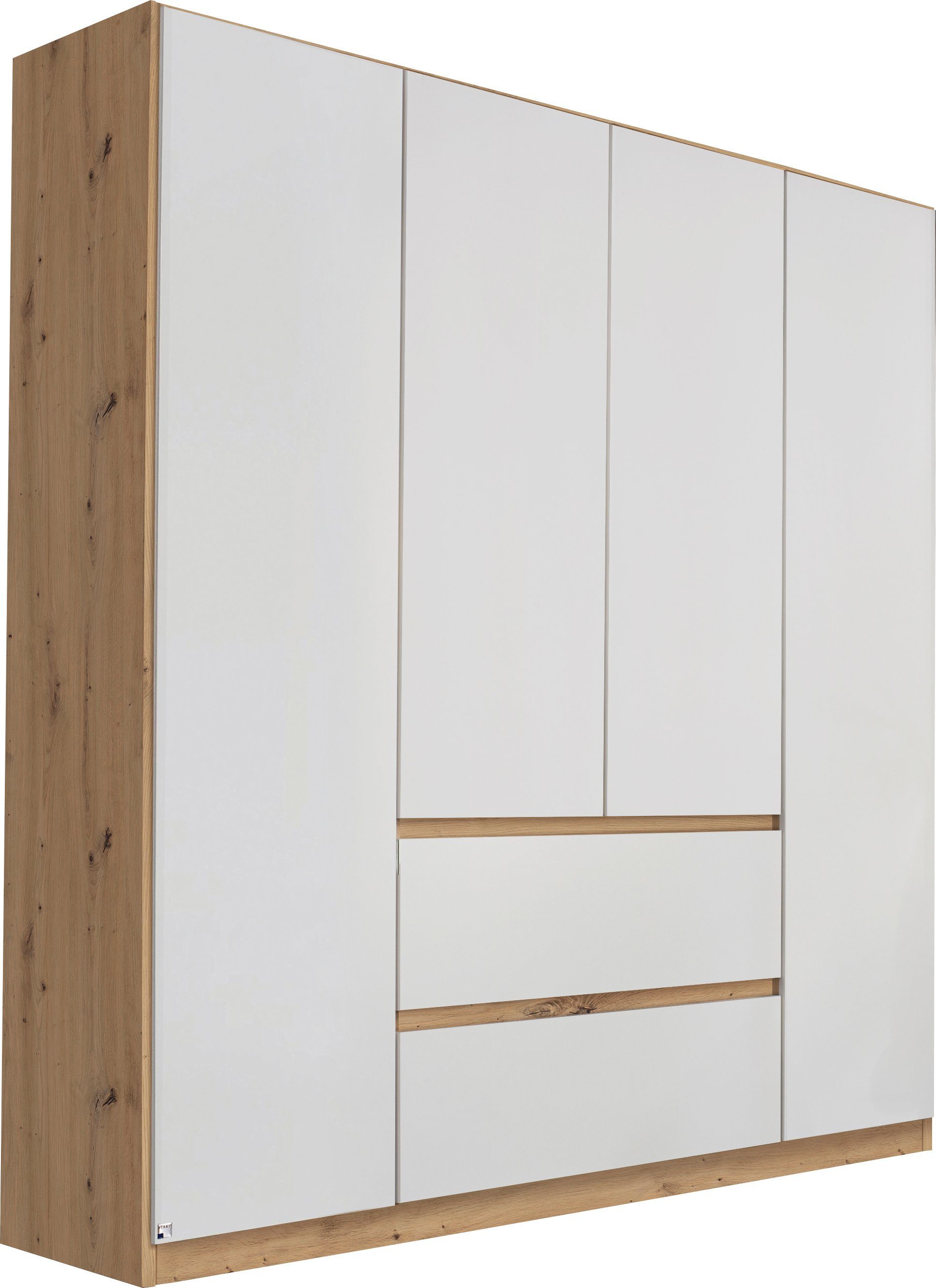 rauch Drehtürenschrank Mehrzweckschrank Aktenschrank Mietswohnung Garderobe MAINZ 181cm breit (3 verschiedene Ausstattungen BASIC/CLASSIC/PREMIUM (inkl. SOFT-CLOSE) grifflose Front, Außentüren mit Push-to-Open Funktion MADE IN GERMANY