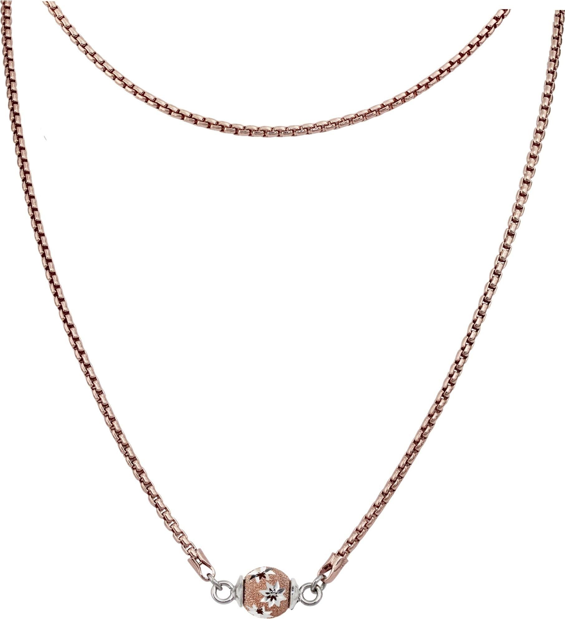 SilberDream Silberkette SilberDream Kugel Halskette silber rose, Halsketten (Kurgel) ca. 45cm, 925 Sterling Silber, vergoldet (Roségold