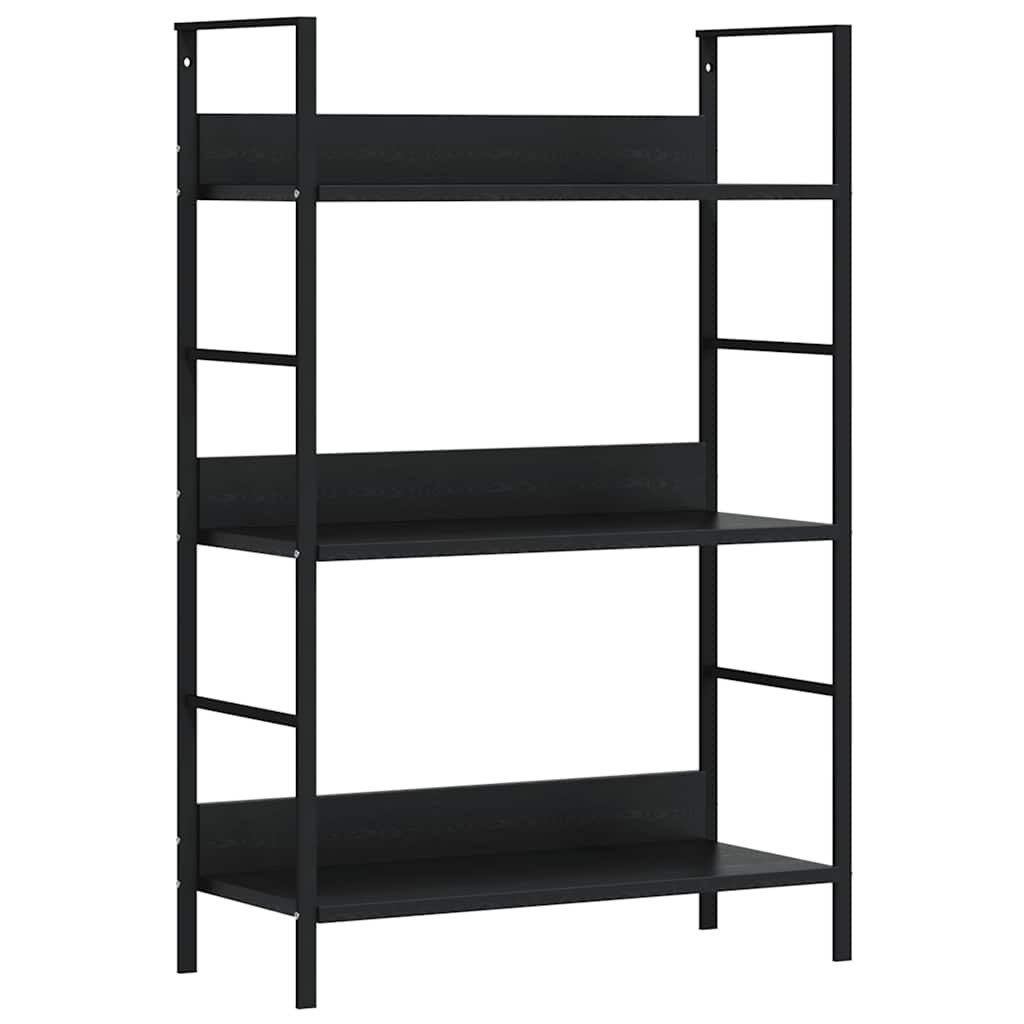 vidaXL Bücherregal Bücherregal 3 Regalböden Schwarz 60×27,6×90,5 cm Holzwerkstoff, 1-tlg.