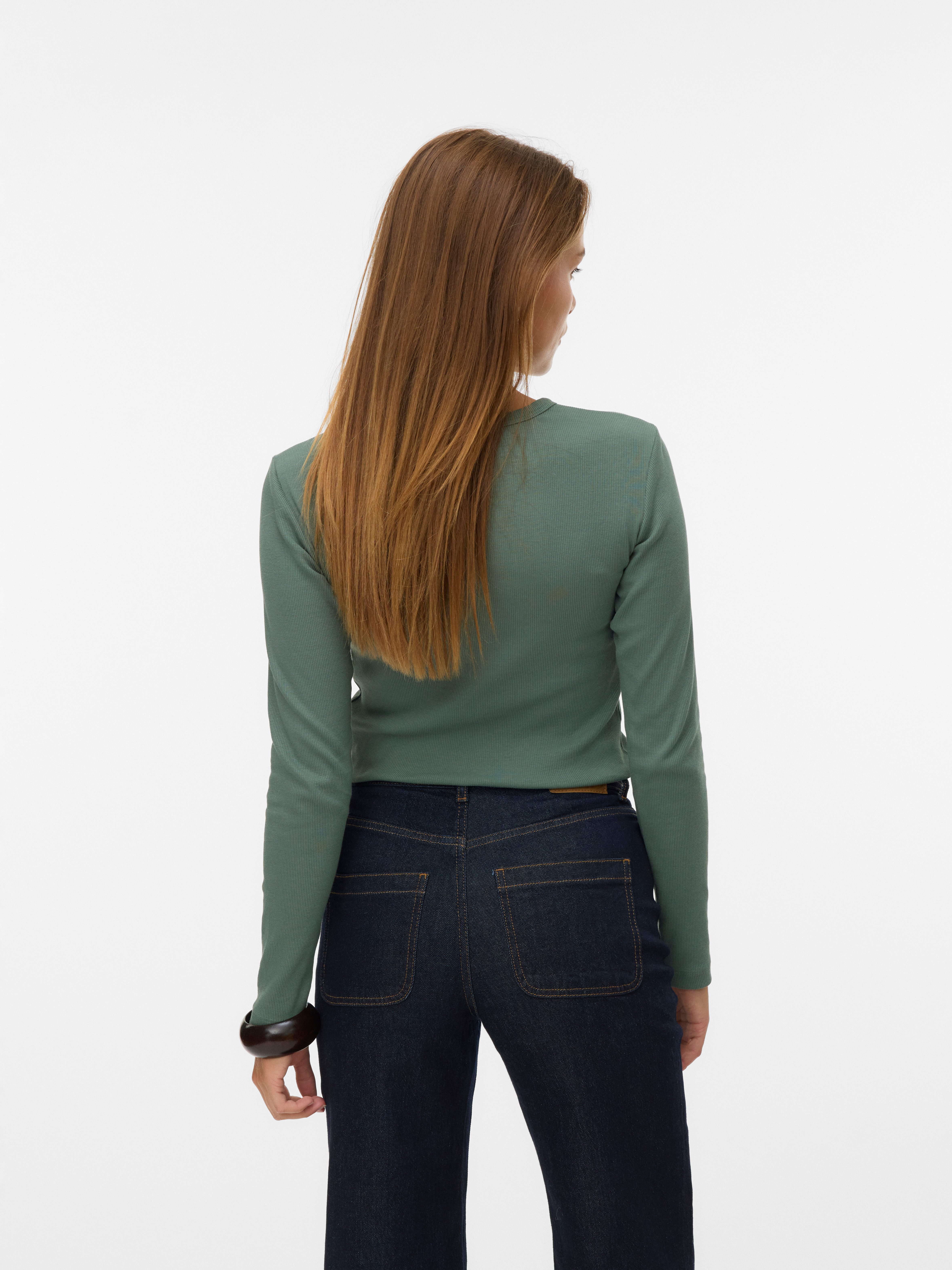 Vero Moda Langarmshirt VMCHLOE LS SHORT TOP JRS NOOS Baumwollmischung günstig online kaufen