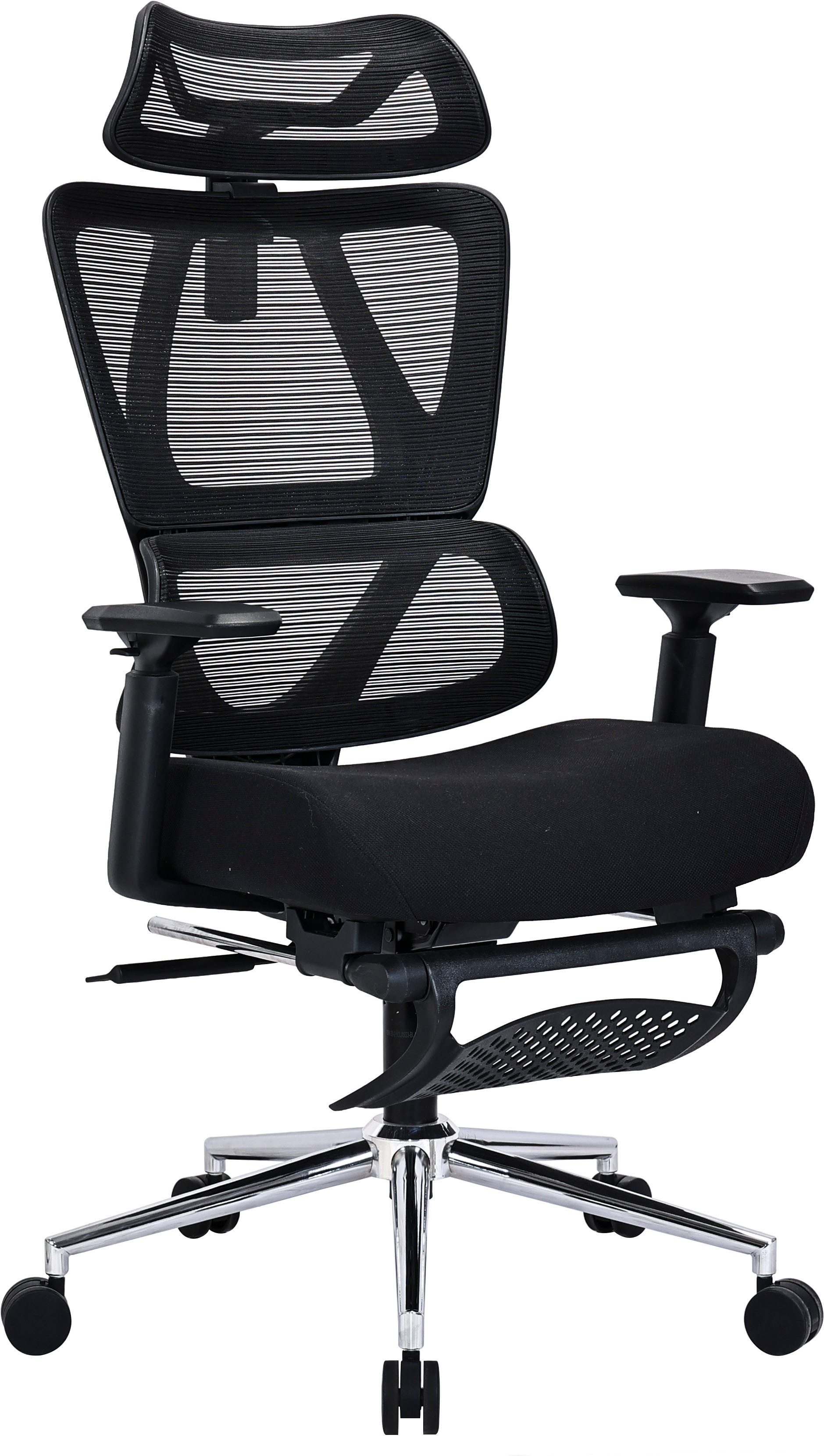 OTTO home Drehstuhl Andora, moderner ergonomischer Schreibtischstuhl, mit Fußstütze