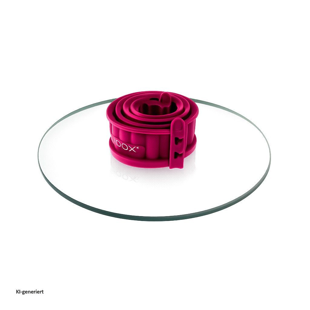 coox Quicheform Quicheform 26 cm mit Glasboden Silikon Tarteform dunkelrot, (Stück 1-tlg), Hitzebeständig bis 230°C und kälteresistent bis -40°C
