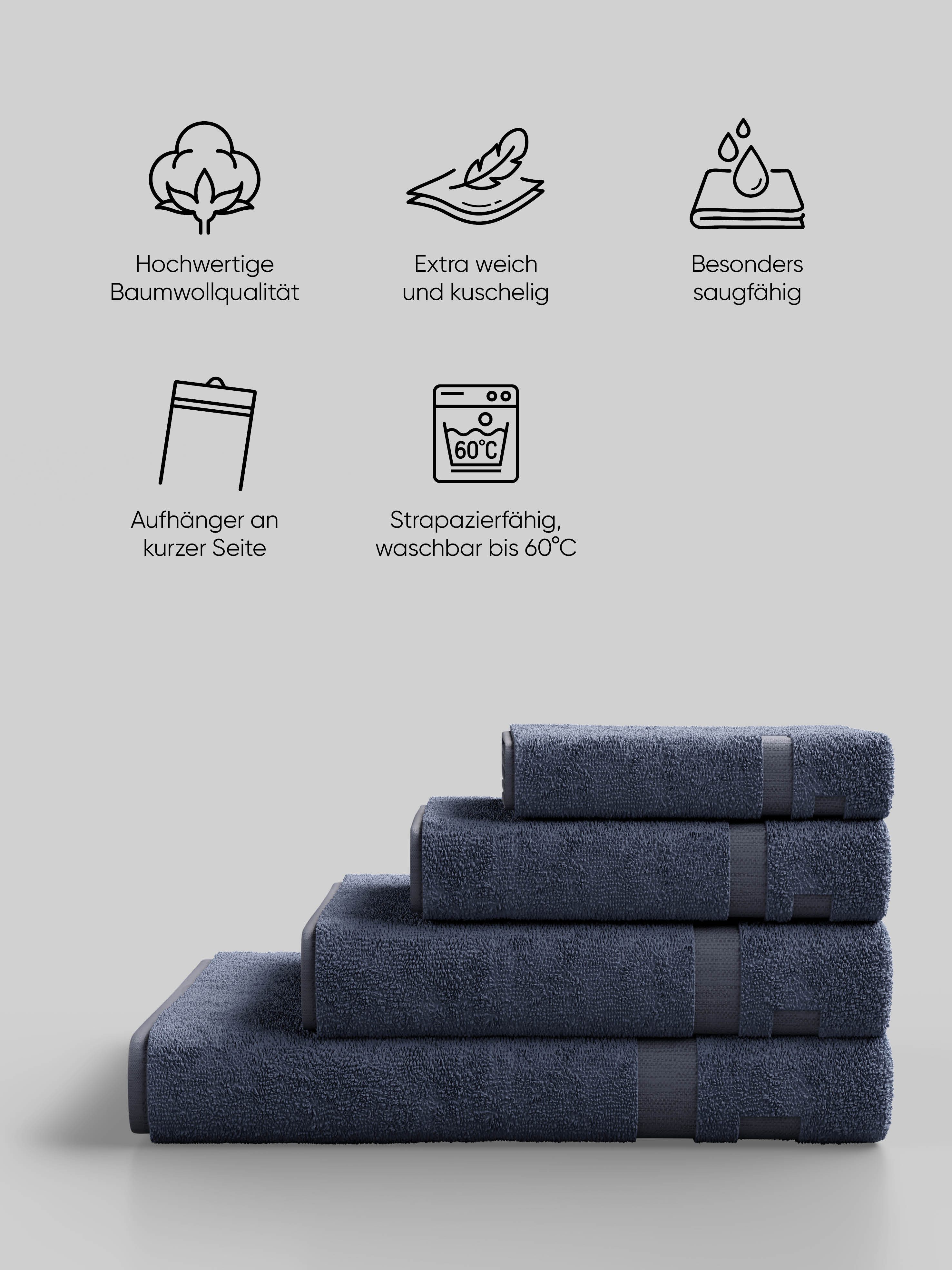 Elbsand Home Handtücher, 100% Baumwolle, extra weich, besonders saugfähig